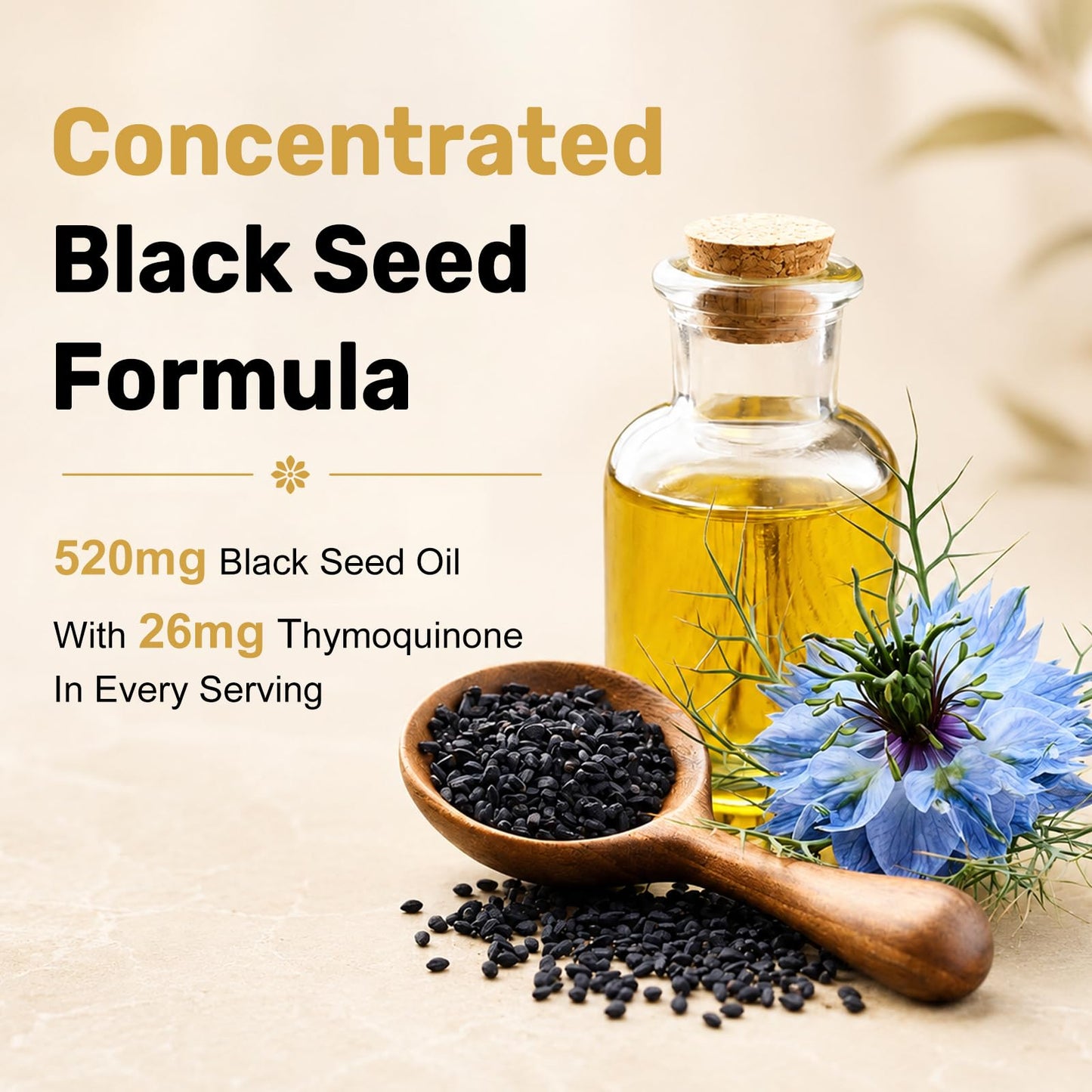 Navobary Black Seed Oil 500mg 5% Thymoquinone Softgels 300 Count