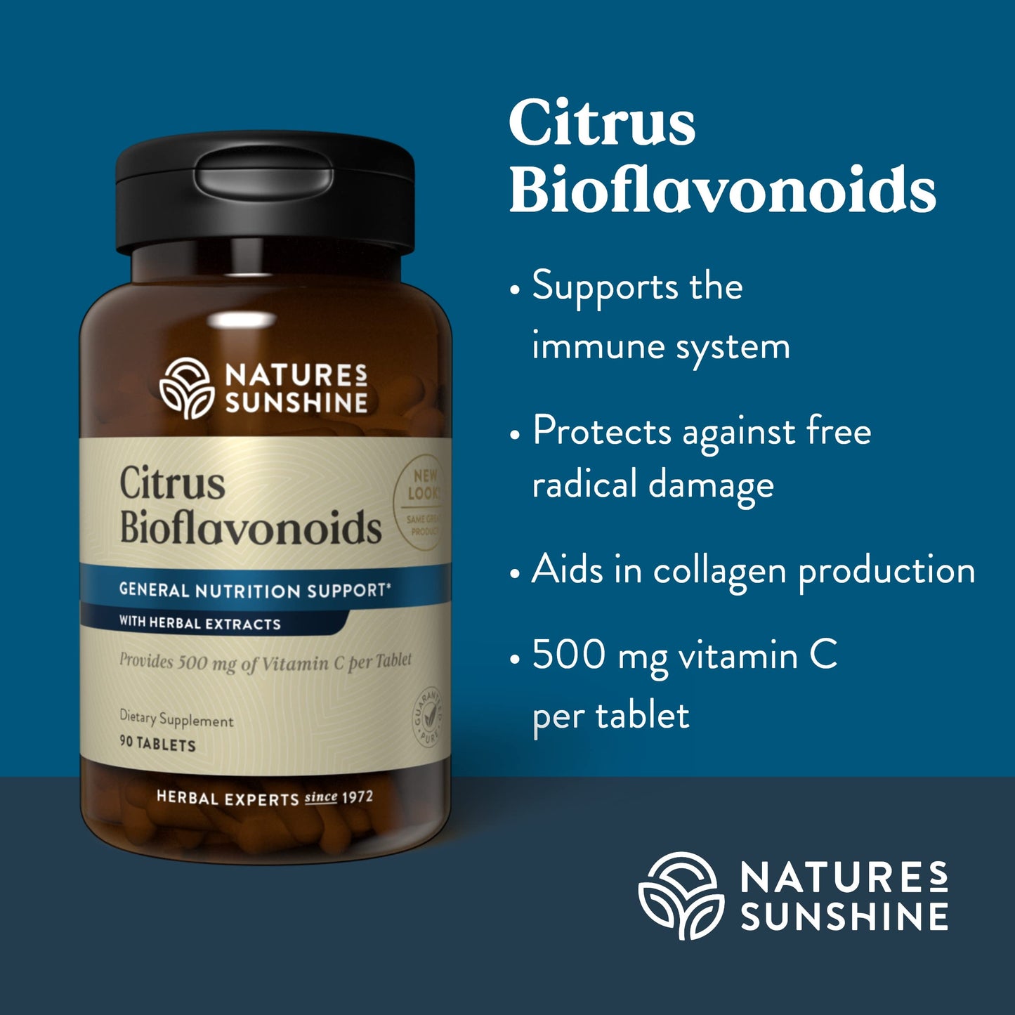 Nature's Sunshine Vitamin C Citrus Bioflavonoid 500 mg, 90 Tablets