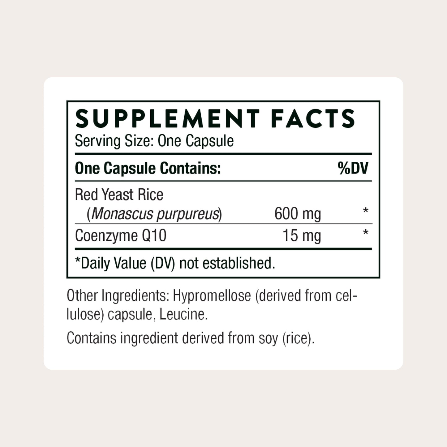 Thorne Red Yeast Rice + CoQ10 Capsules, 120 Capsules