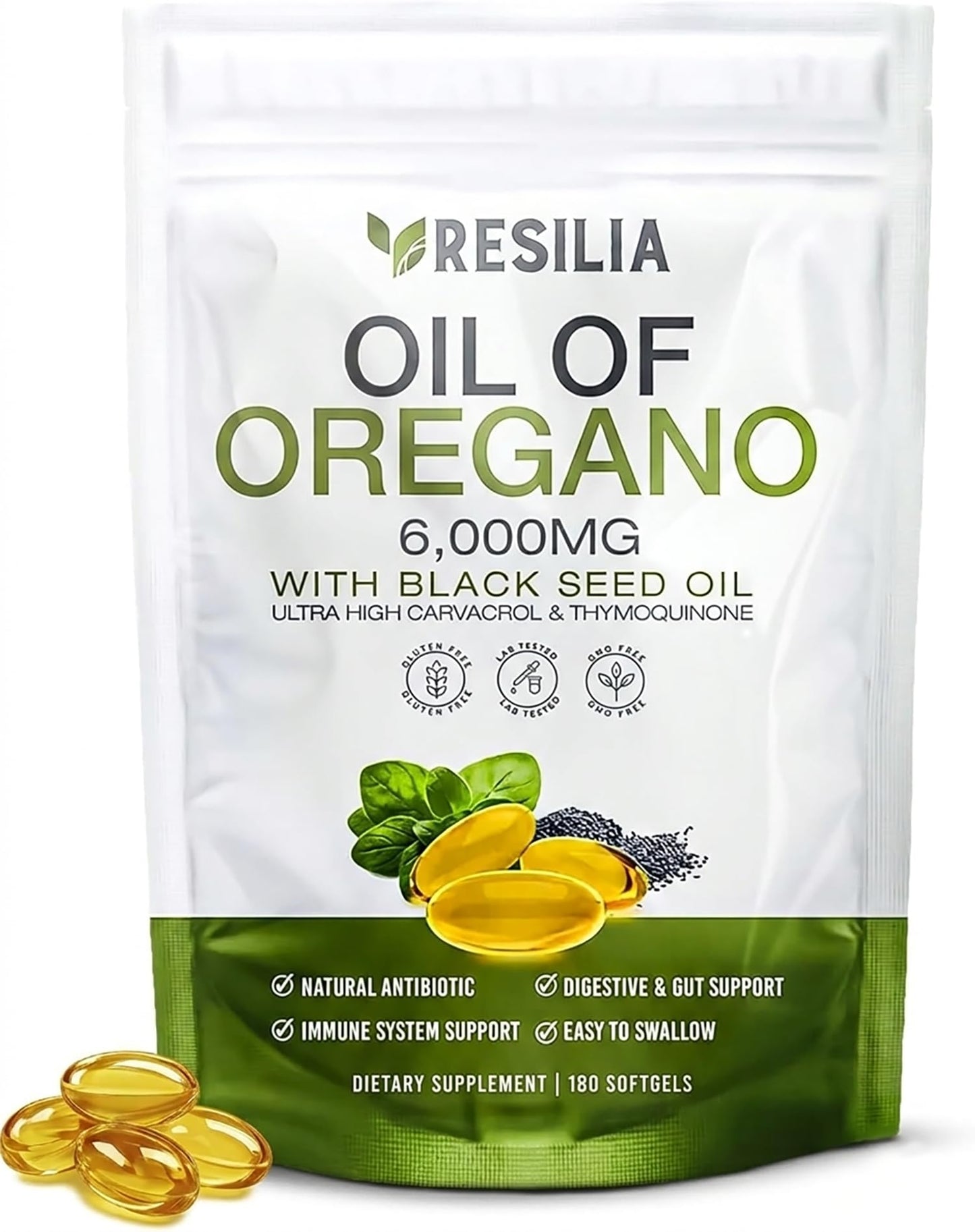 Resilia Oil Of Oregano Oregano Oil Capsules, 180 Count