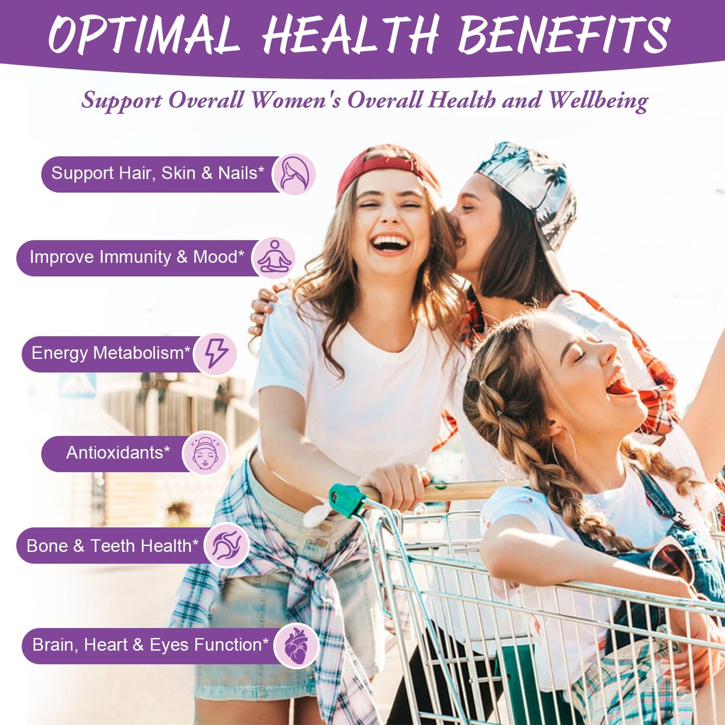 Totaria Sugar Free Multivitamin Gummies for Women 14+ with Iron, Inositol, Folate, Biotin, Vitamins A, C, B, D3, K2 – Grape Flavor, 60 Gummies