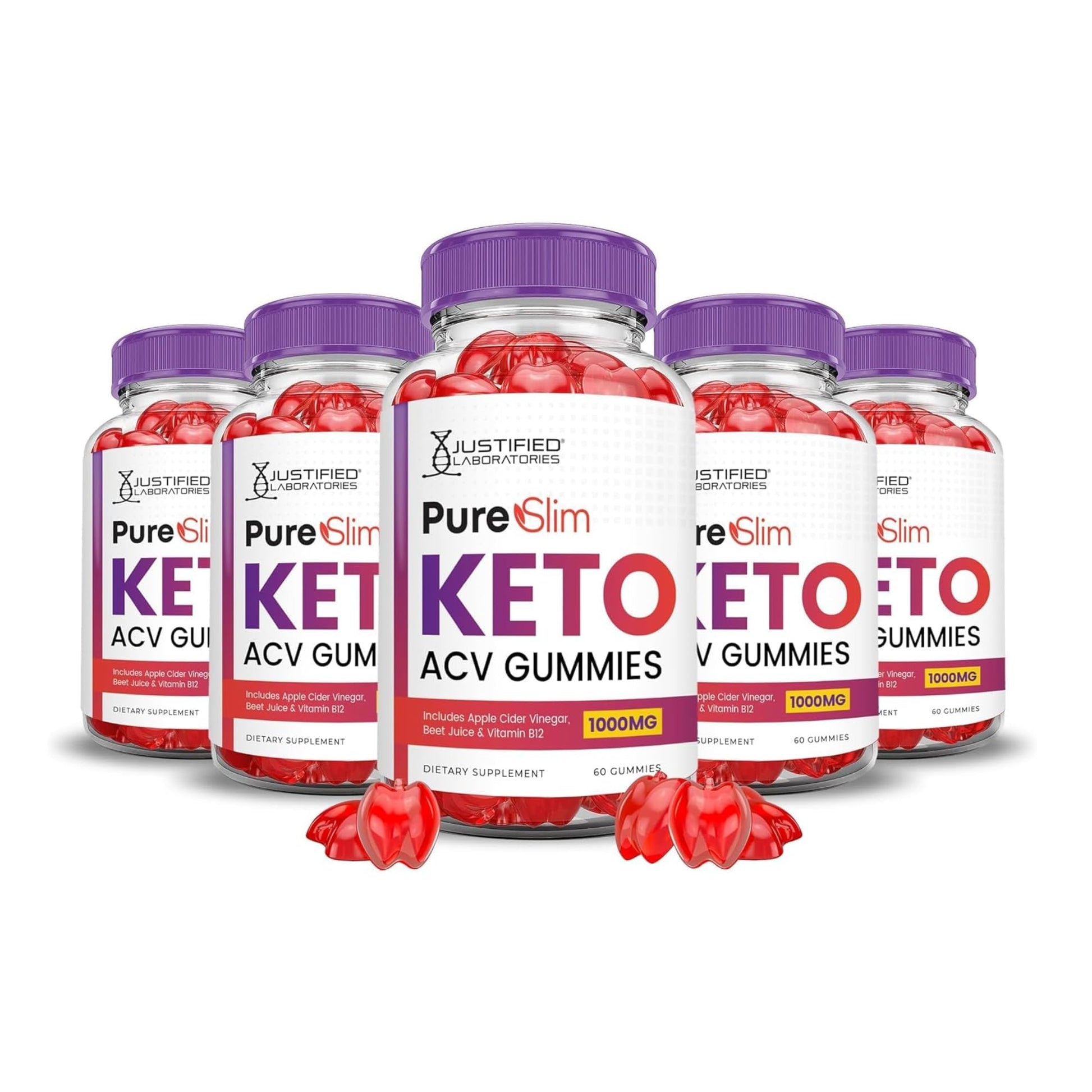 Justified Laboratories Pure Slim Keto ACV Gummies (1000 mg), 300 Count