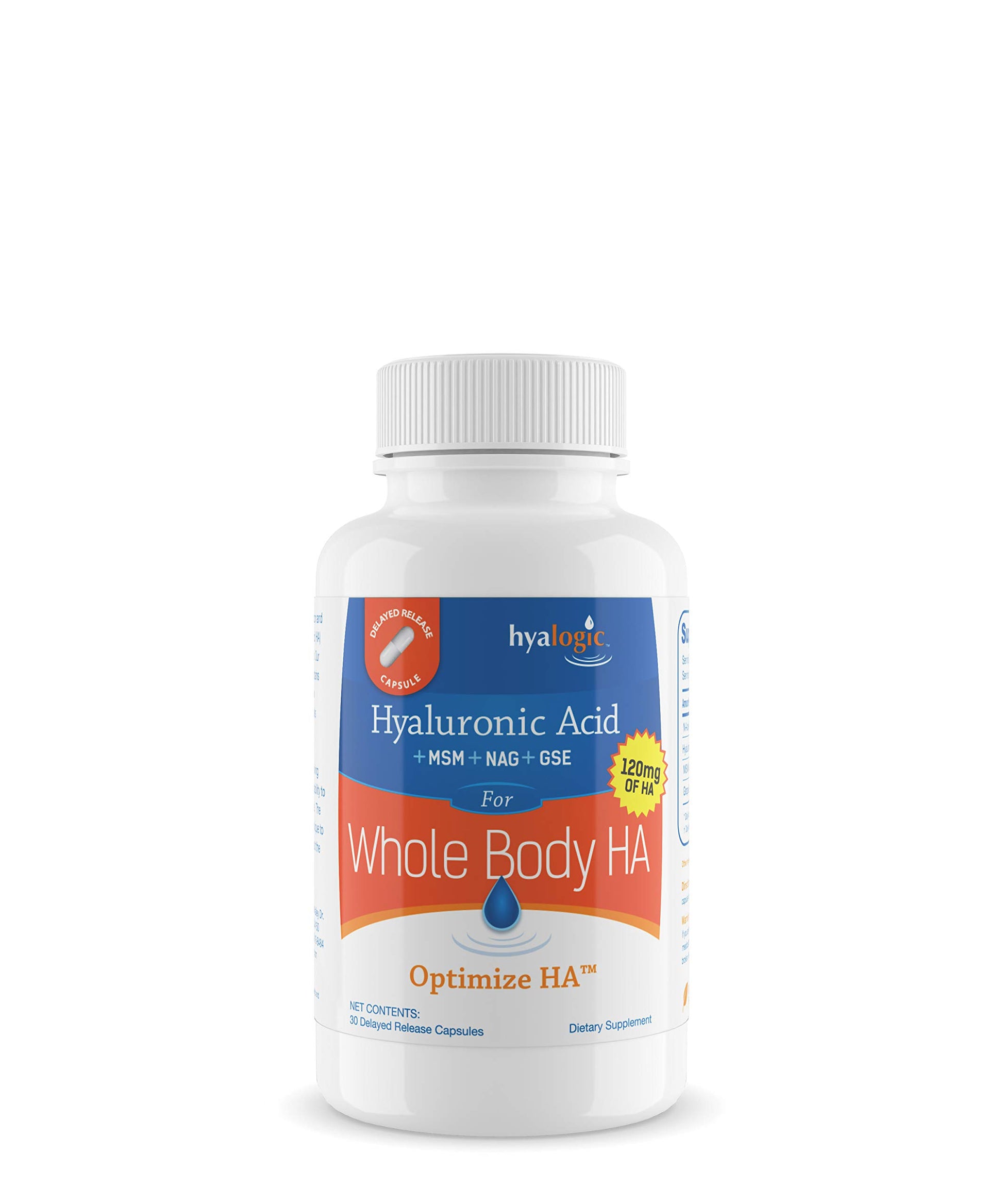 Hyalogic Hyaluronic Acid 120 mg Delayed Release Capsules, 30 Count