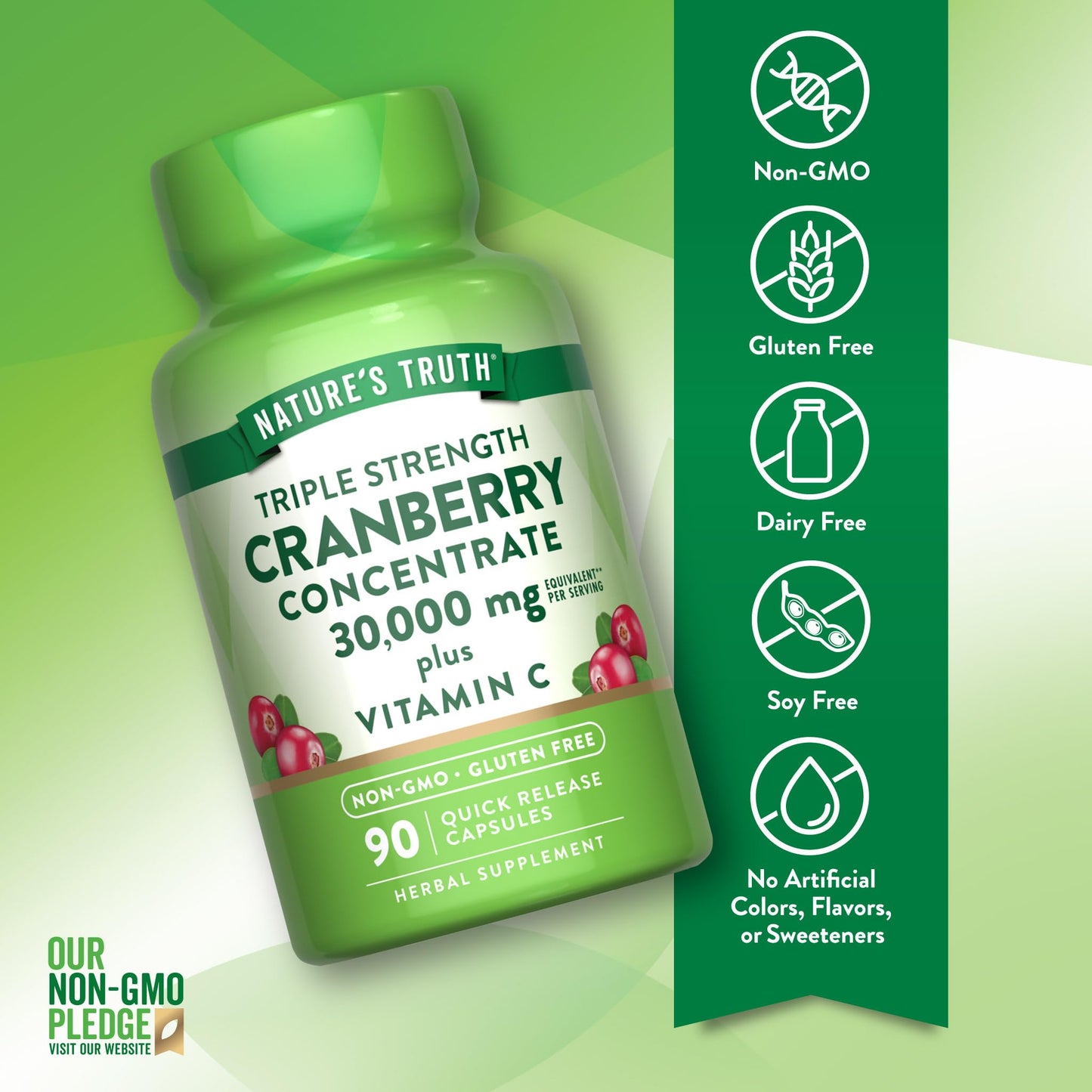 Nature's Truth Cranberry Concentrate Capsule Plus Vitamin C 90 Count