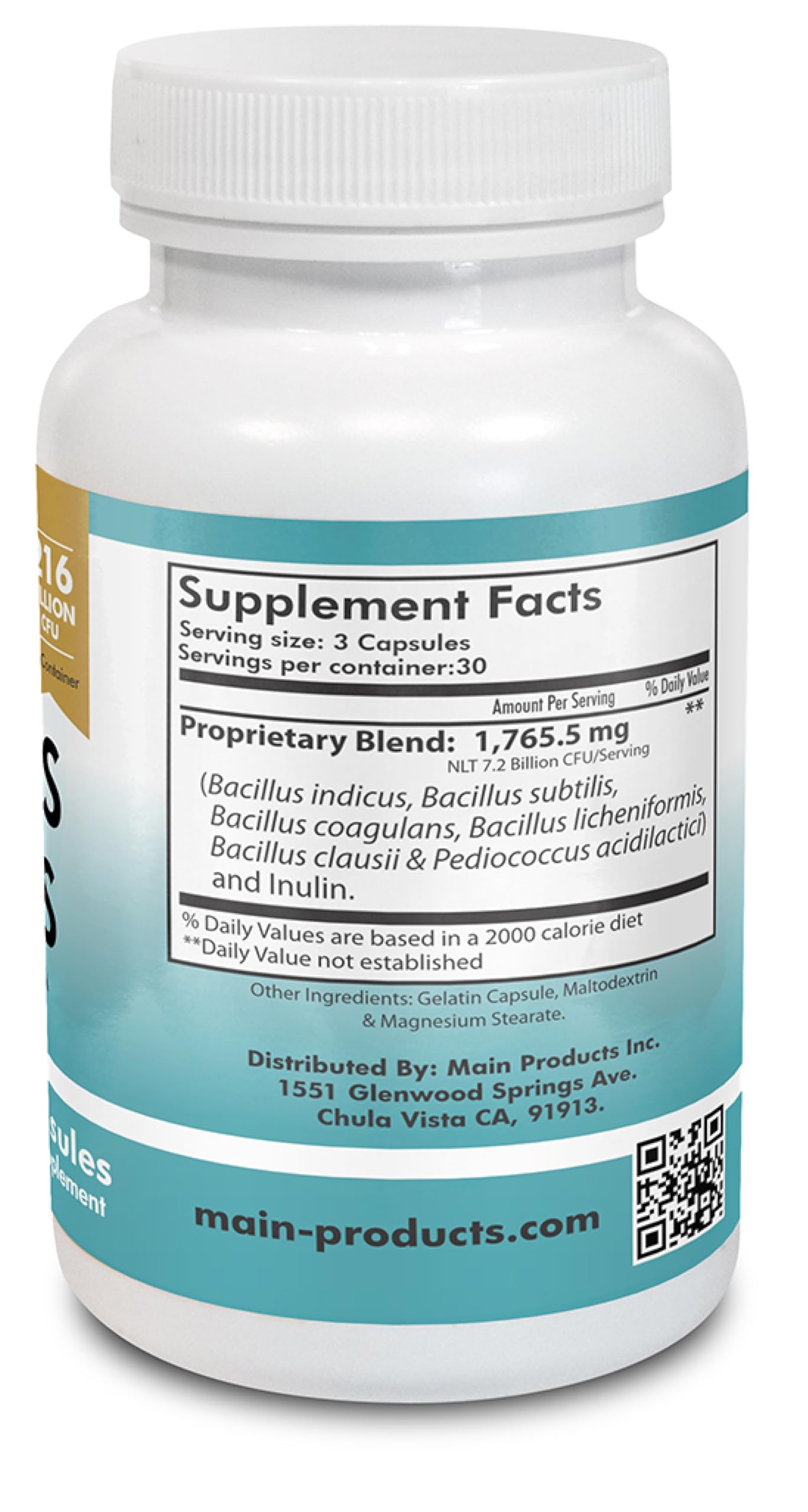 Main Products Probiotics and Prebiotics Capsule, 90 Capsules
