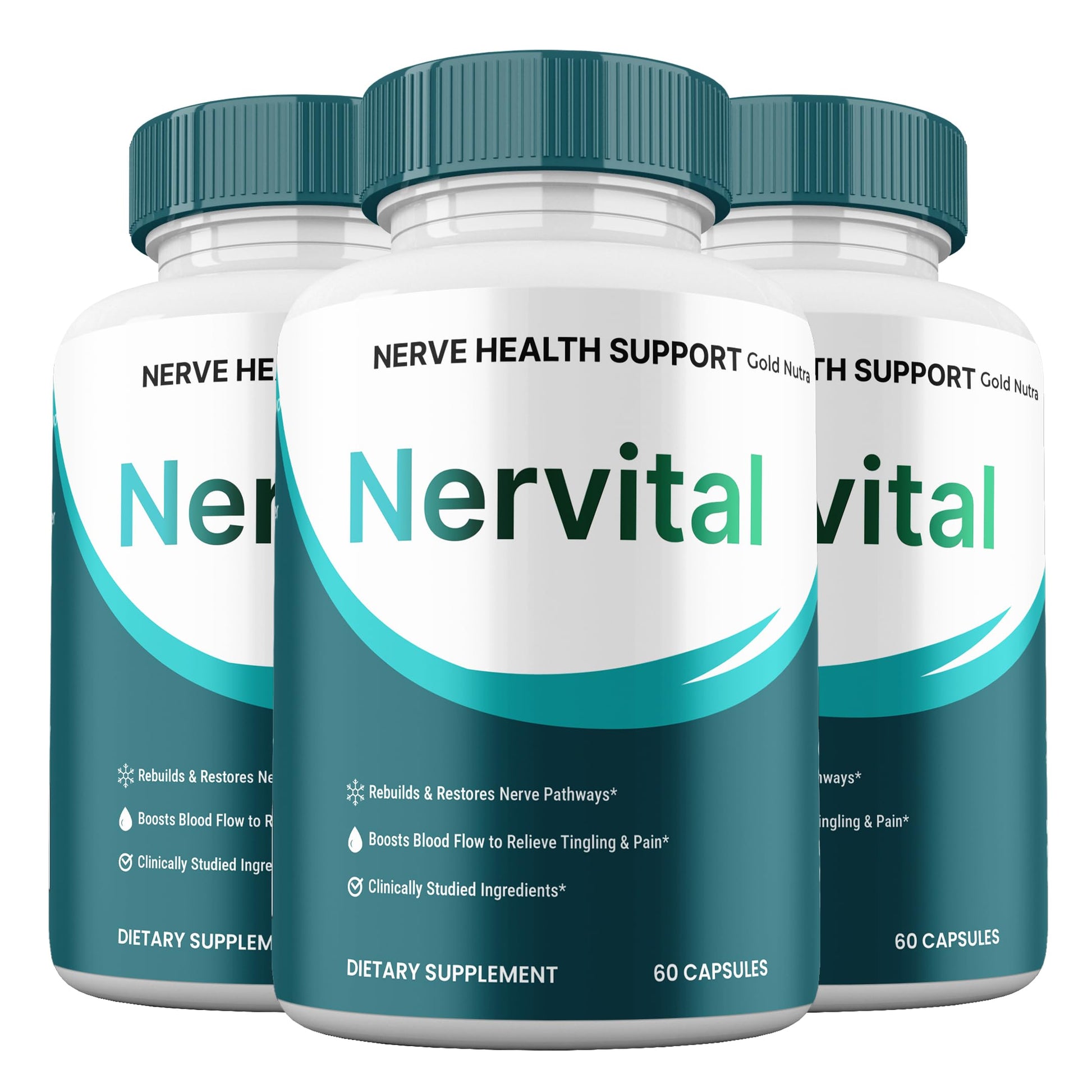 Gold Nutra Nervital All Natural Nerve Supplement Capsule, 1 Count