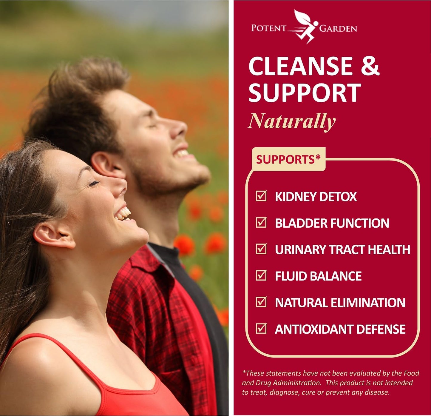 Potent Garden Kidney Cleanse Detox & Repair with Chanca Piedra & Uva Ursi – Advanced Kidney Support Supplement for Healthy Kidney Function, Urinary Tract & Bladder Wellness, 60 Capsules