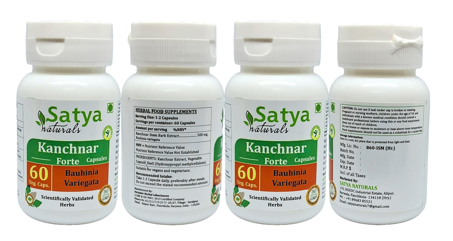 Satya Naturals Kanchnar Forte 500 mg Capsules, 240 Count