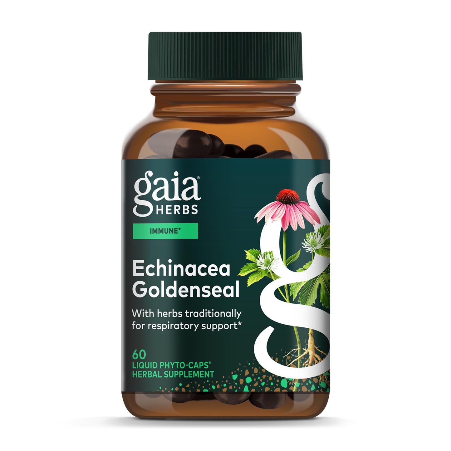 Gaia Herbs Echinacea Goldenseal Capsules 60 Count