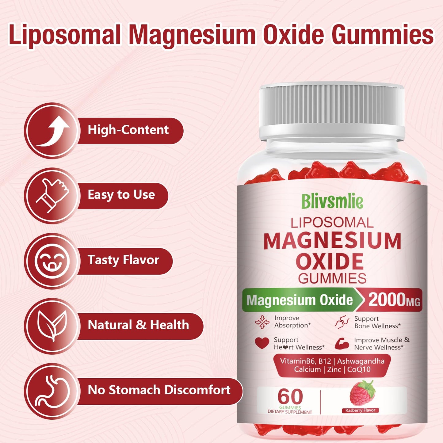 Blivsmlie Liposomal Magnesium Oxide Gummies 120 Gummies