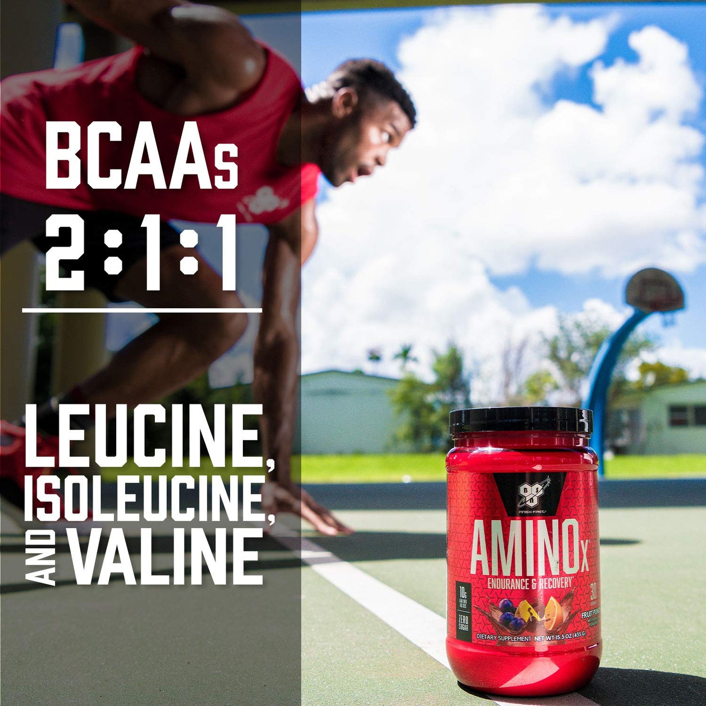 BSN Amino X BCAAs Recovery Powder, Caffeine Free, Blue Raz, 35.84 oz