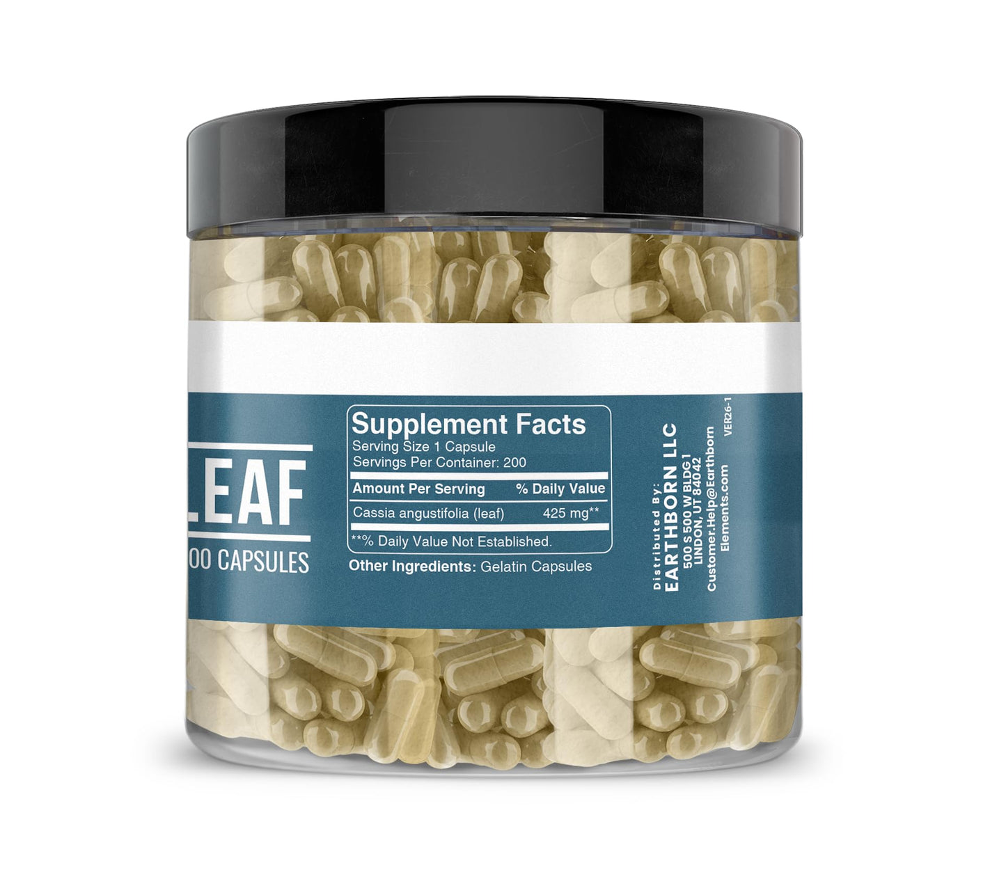 Earthborn Elements Senna Leaf Extract Capsules, 200