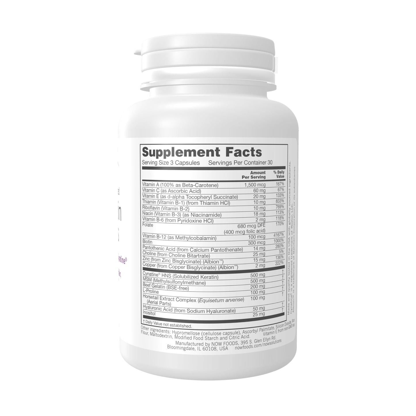 NOW Foods Hair, Skin and Nails Clinically Advanced with Cynatine 90 Veg Capsules