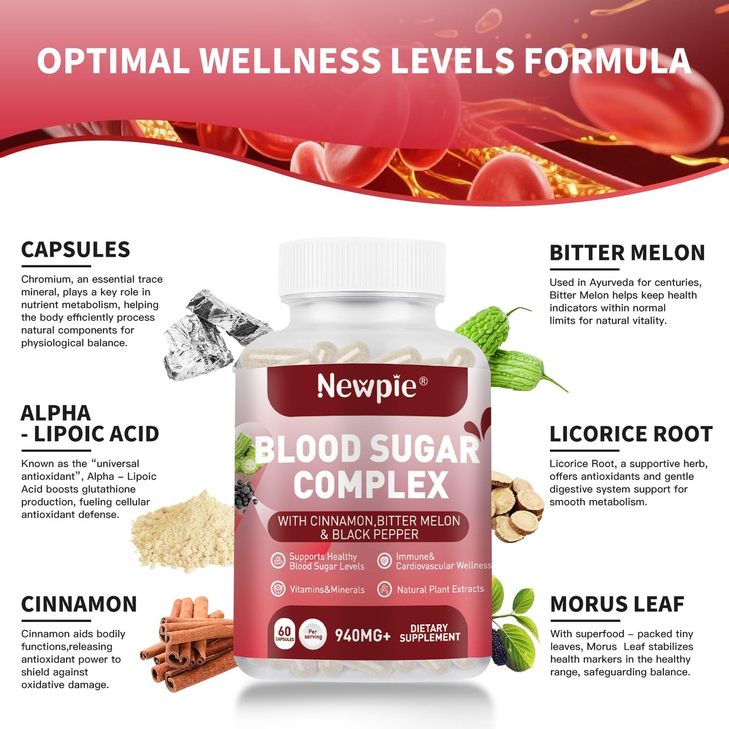 Newpie Blood Sugar Complex Supplement Capsule 120 Capsules