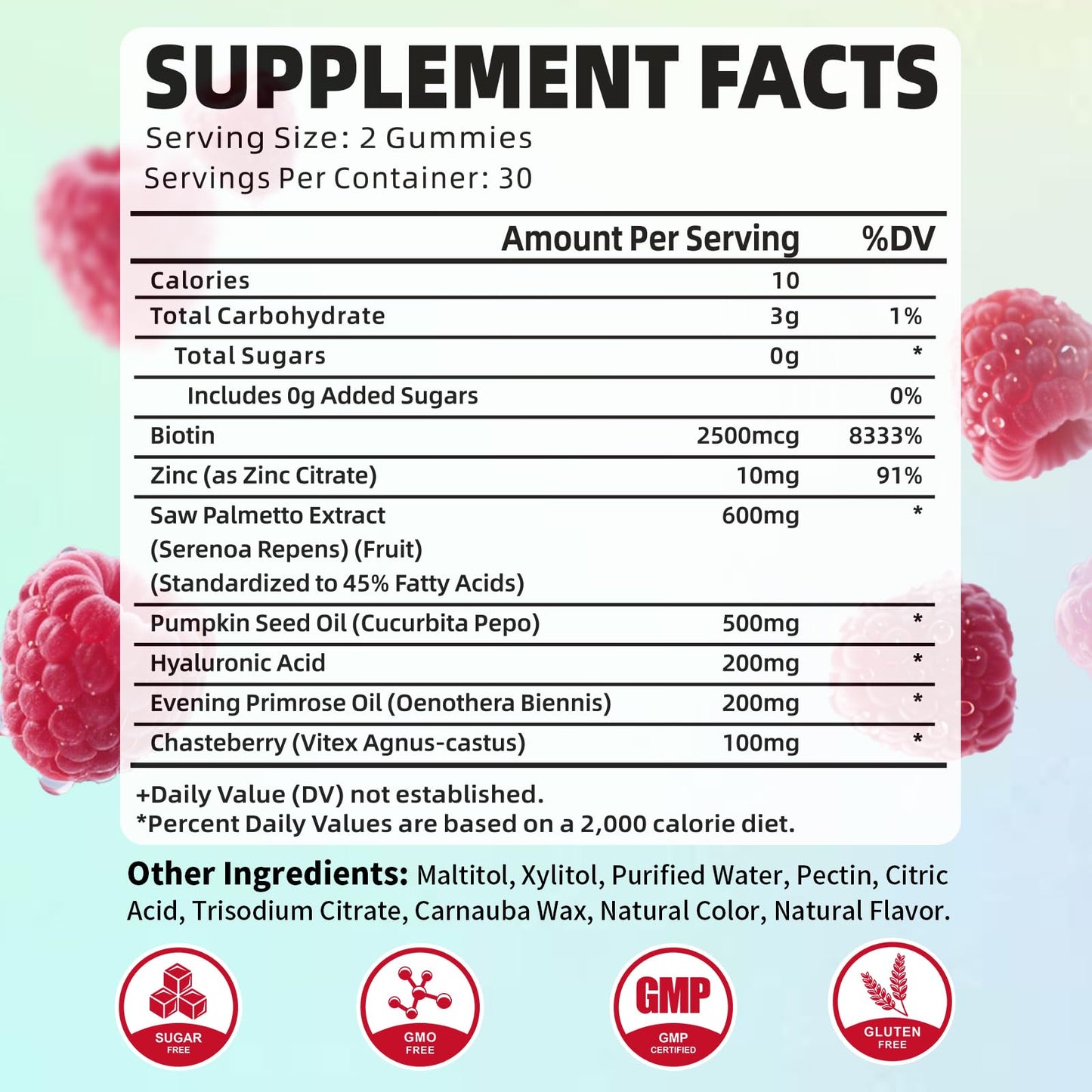 YUULAI Saw Palmetto Gummies for Women and Men, Organic Saw Palmetto with Pumpkin Seed Oil, Sugar Free Raspberry Flavor, 60 Gummies