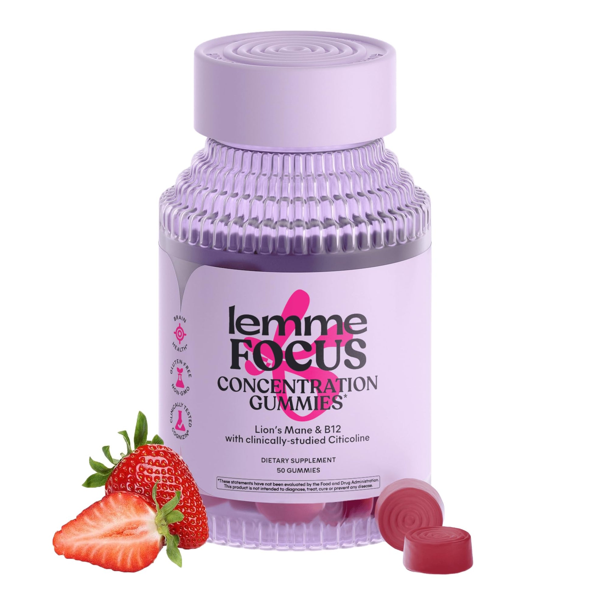 Lemme Focus Concentration & Brain Health Gummies, 50 Count