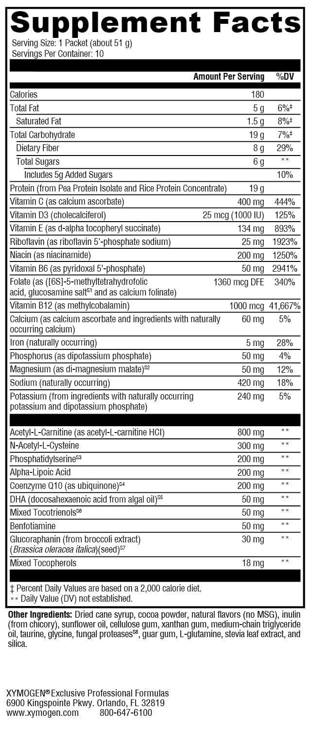 XYMOGEN BrainSustain Creamy Chocolate Powder 18 Servings