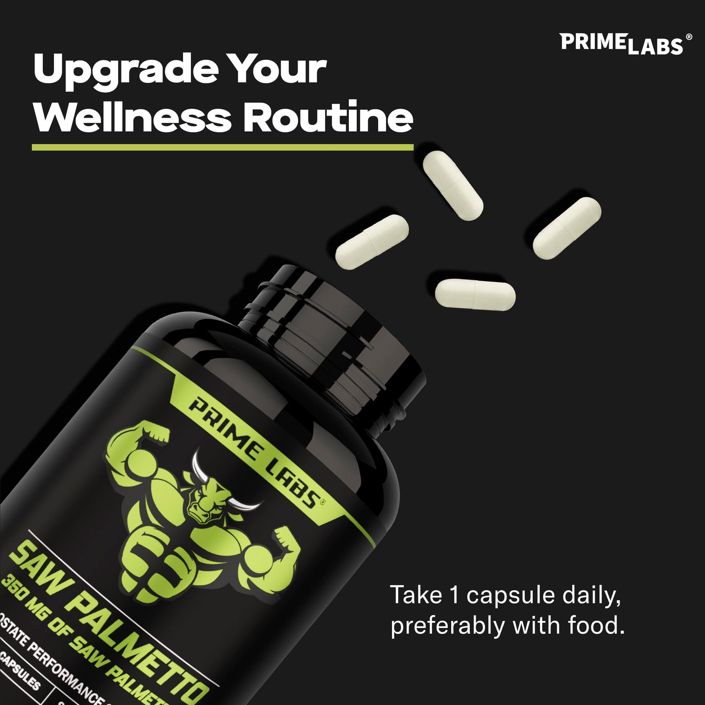 Prime Labs Saw Palmetto for Men 350 mg 20:1 Extract Capsules 90 Count
