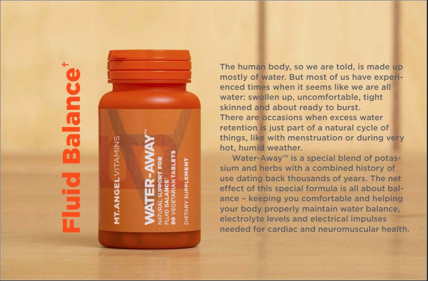 Mt. Angel Vitamins Water-Away, Natural Support for Fluid Balance Tablets 90 Count