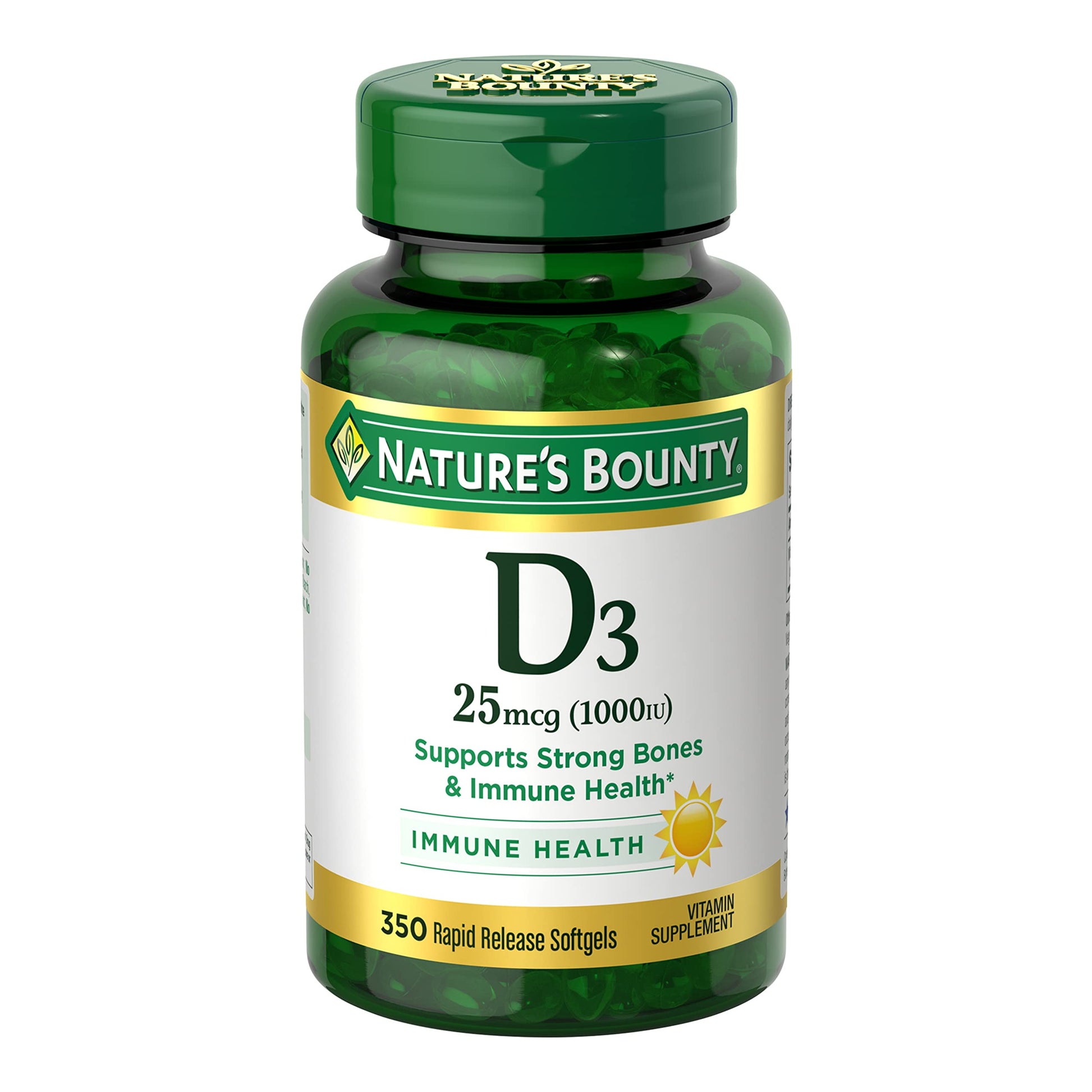 Nature's Bounty Vitamin D3 1000 IU Softgels, 350 Count