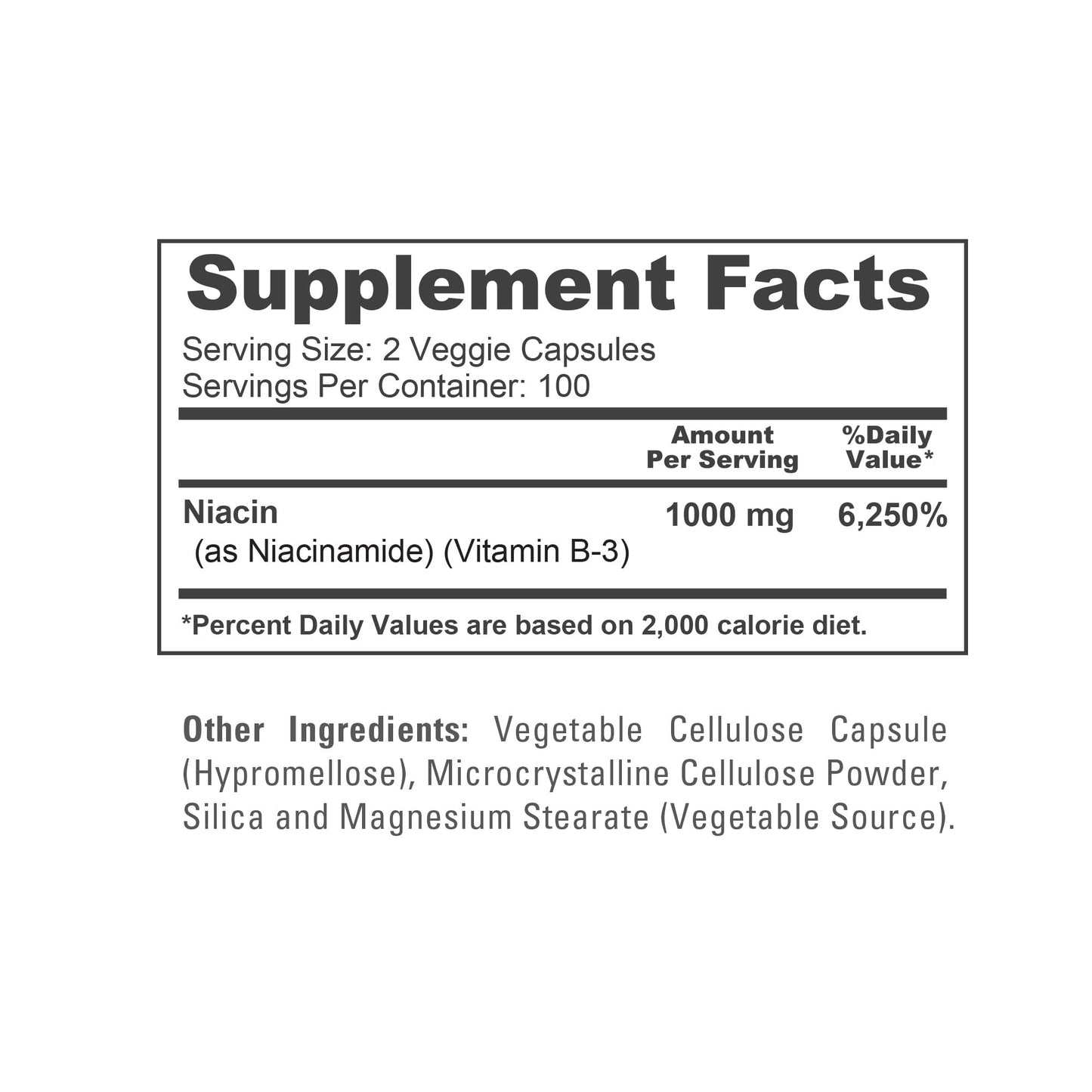 NusaPure Niacinamide 1000mg Capsule, 200 Count