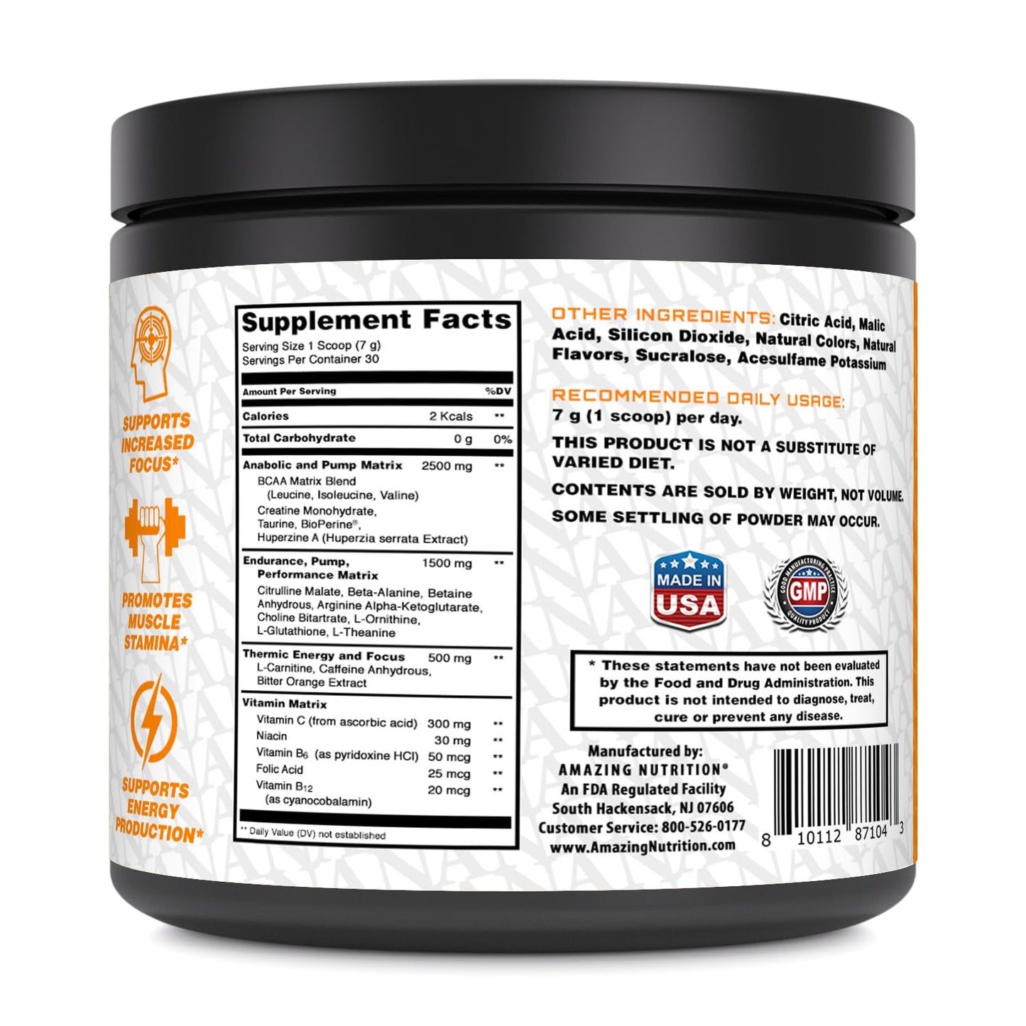 Amazing Nutrition Amazing PRE Ultimate Pre-Workout Supplement Powder 7.4 Ounce