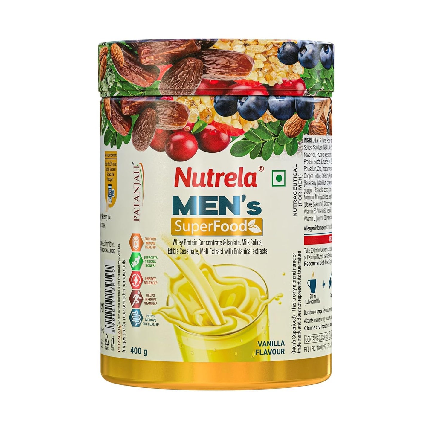 PGM DISTRIBUTORS Nutrela Men's Superfood Whey Protein Powder 26.6 Servings