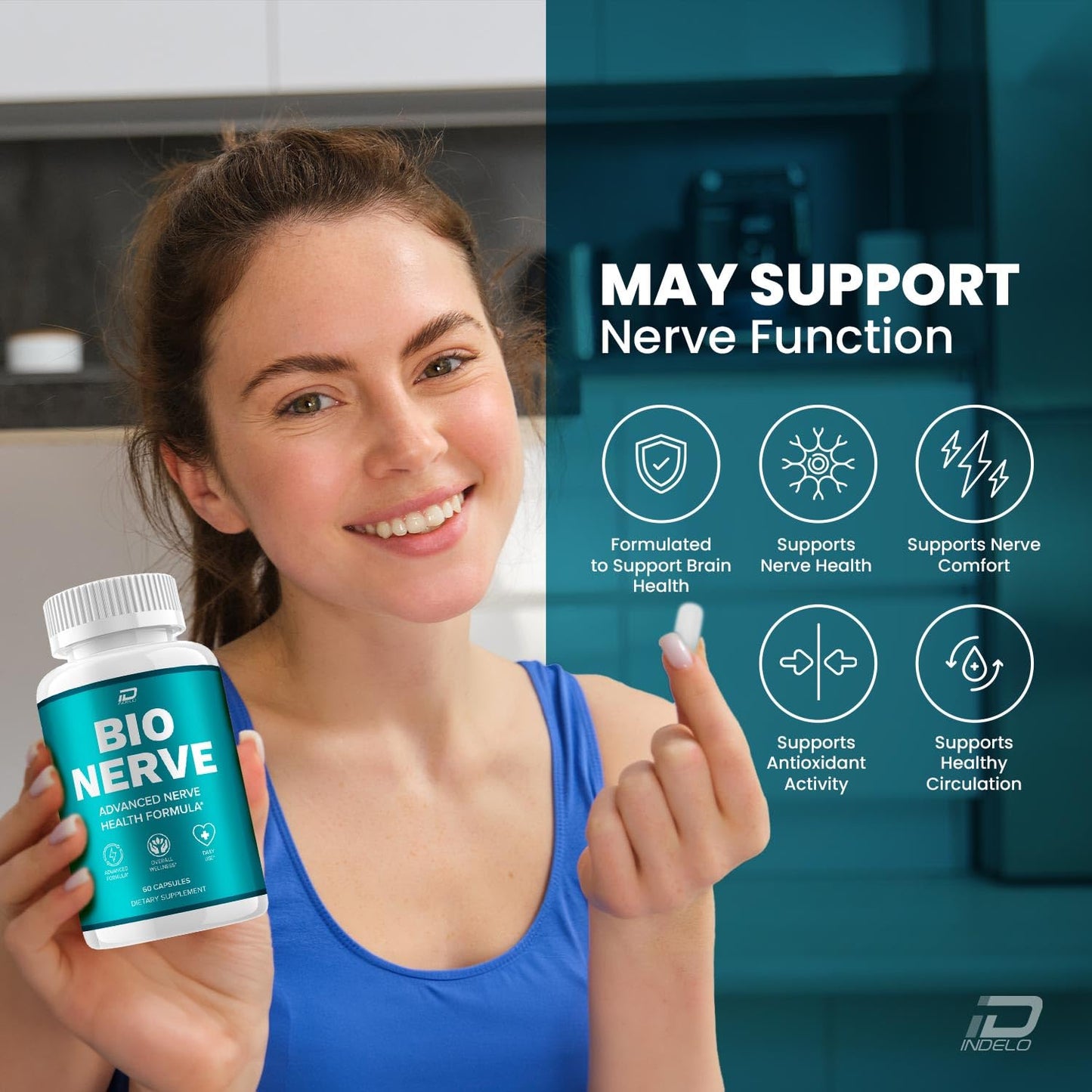 Indelo Bio Nerve Capsules 120 Count