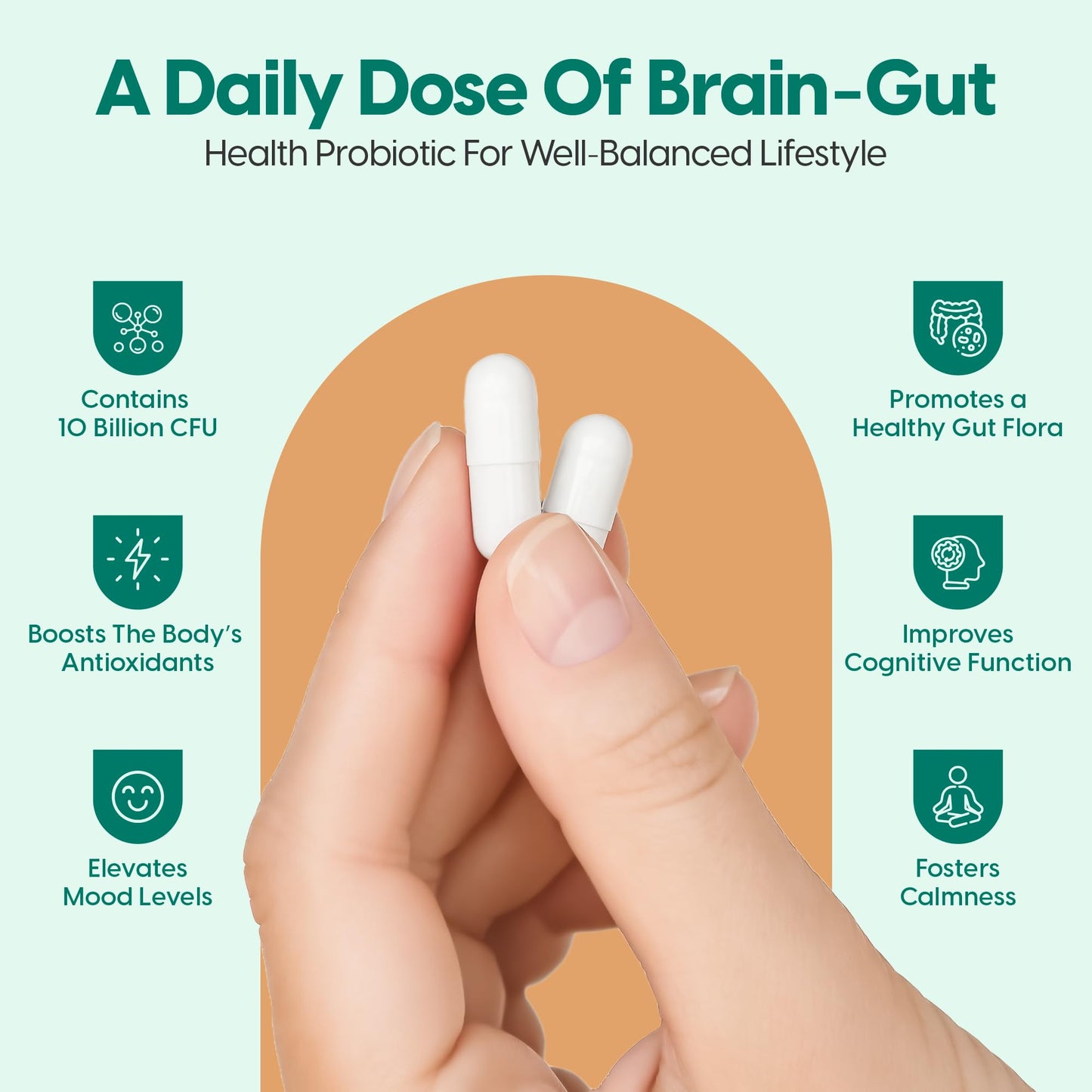 G1 NUTRITION InnerAxis 2-in-1 Brain and Gut Health Probiotic Capsule, 30 Count