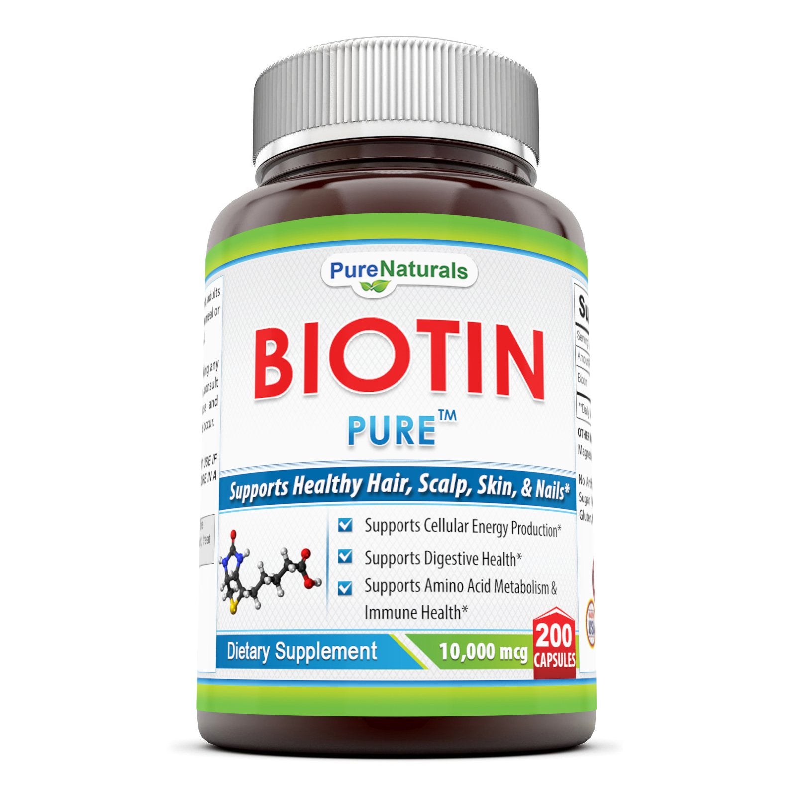 Pure Naturals Biotin Dietary Supplement Capsule 200 Count