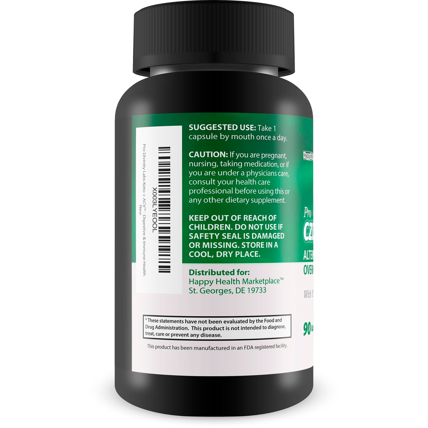 Generic Pro Divinity Labs Keto + Apple Cider Vinegar 90 Day Supply Cleanse Capsules 1 Count