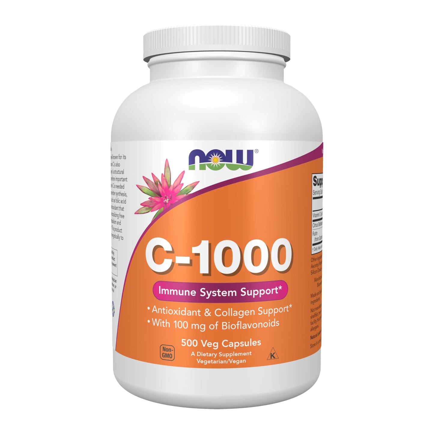 NOW Foods Vitamin C-1,000 with 100 mg Bioflavonoids, Antioxidant Protection* 500 Veg Capsules