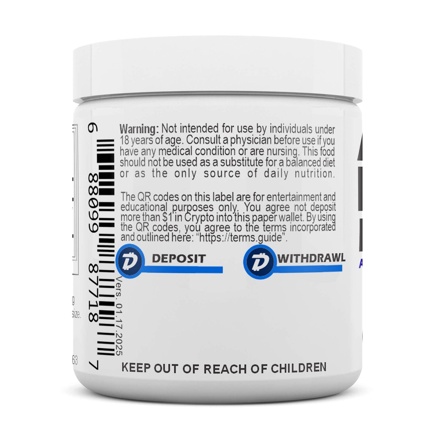 REVGENETICS Advanced NAD Powder Vitamin B3 (NAD), Dietary Supplement, 147 Servings, 25 Grams