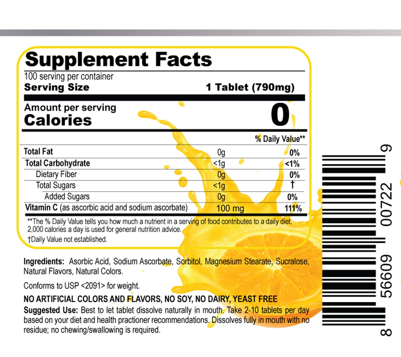 PRONUCARE Vitamin C 100 mg Tablet, 100 Count