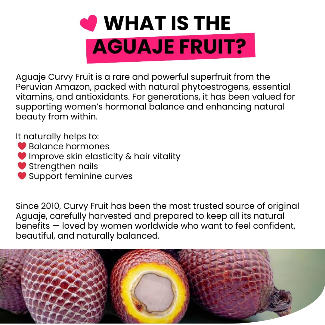 Curvy Fruit Aguaje Pills Capsules, 300 Count