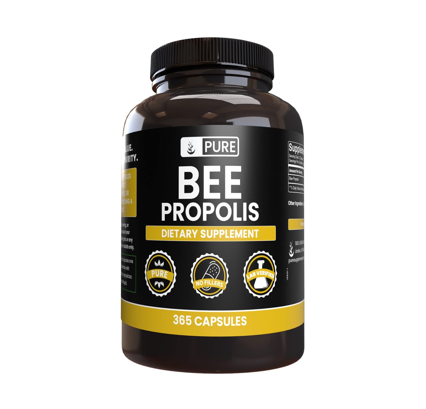 PURE ORIGINAL INGREDIENTS Bee Propolis Capsules 365