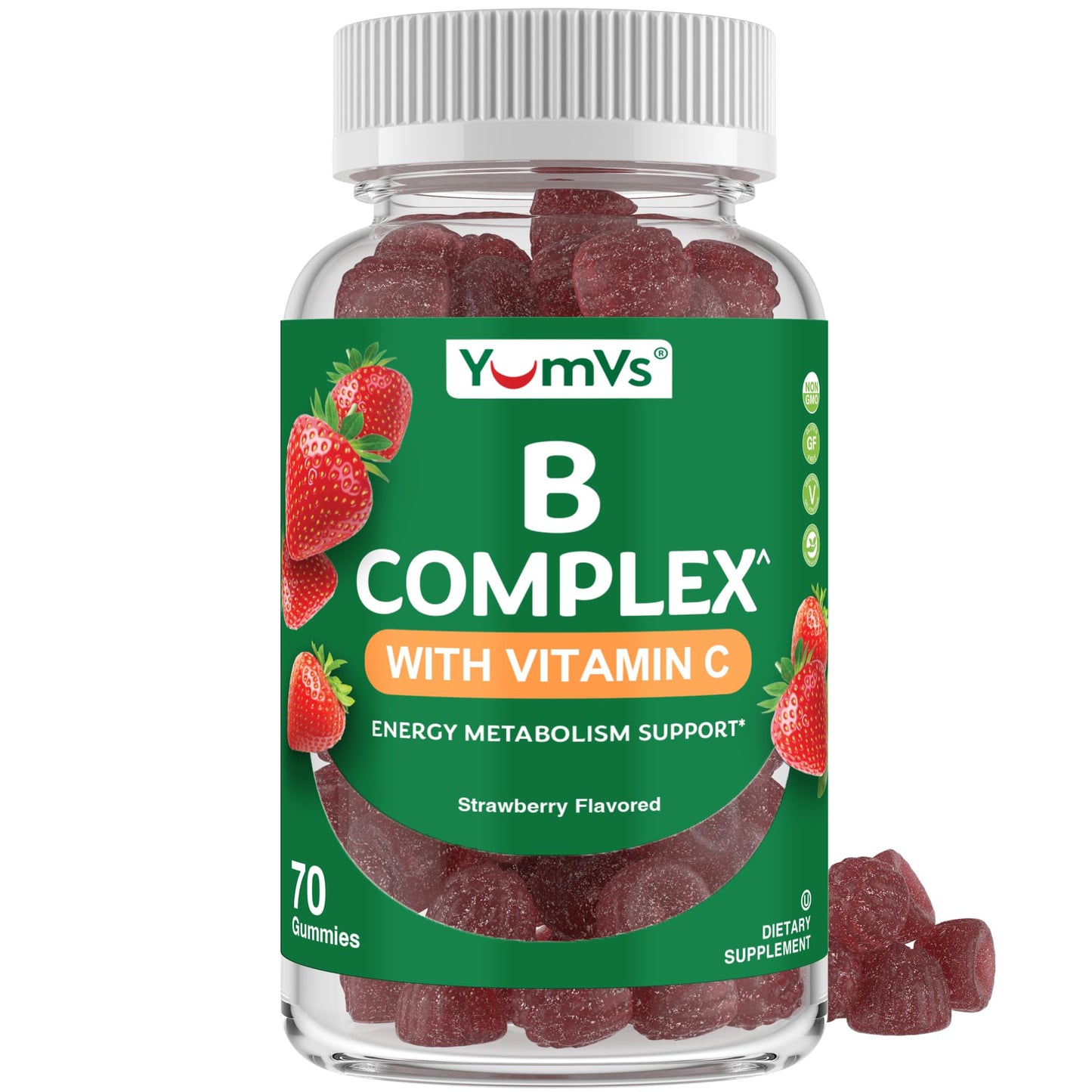 YUM-V'S B Complex Gummies with Vitamin C Chewable, 70 Count