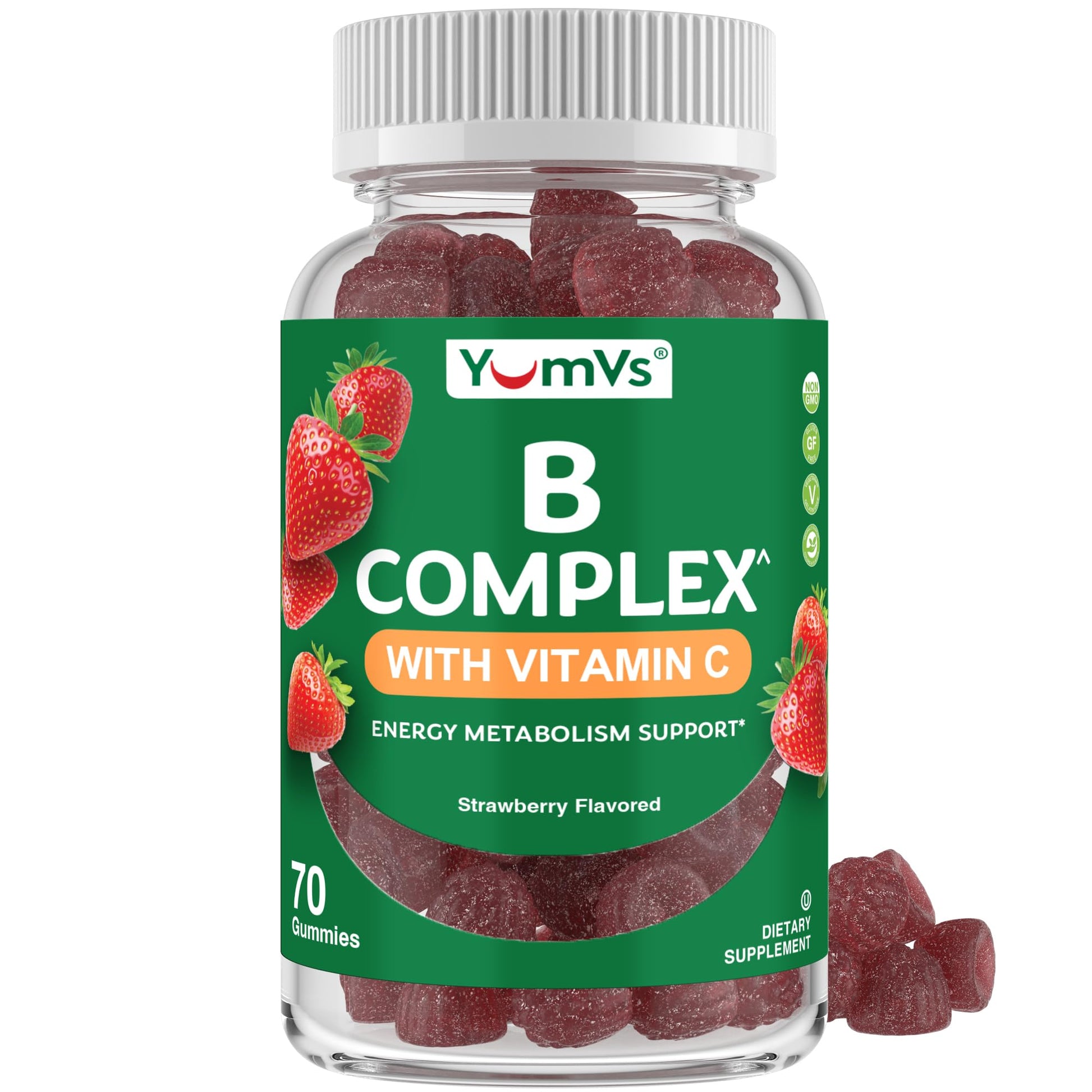 YUM-V'S B Complex Gummies with Vitamin C Chewable, 70 Count