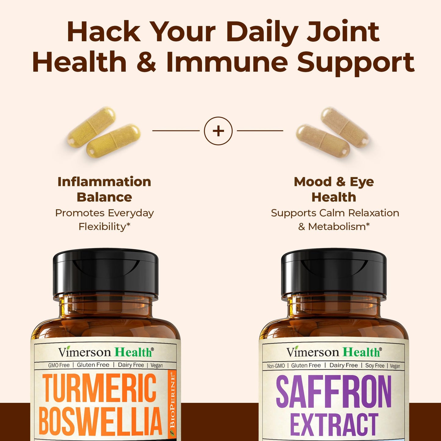 Vimerson Health Boswellia Turmeric Curcumin & Saffron Capsules, 120 Count