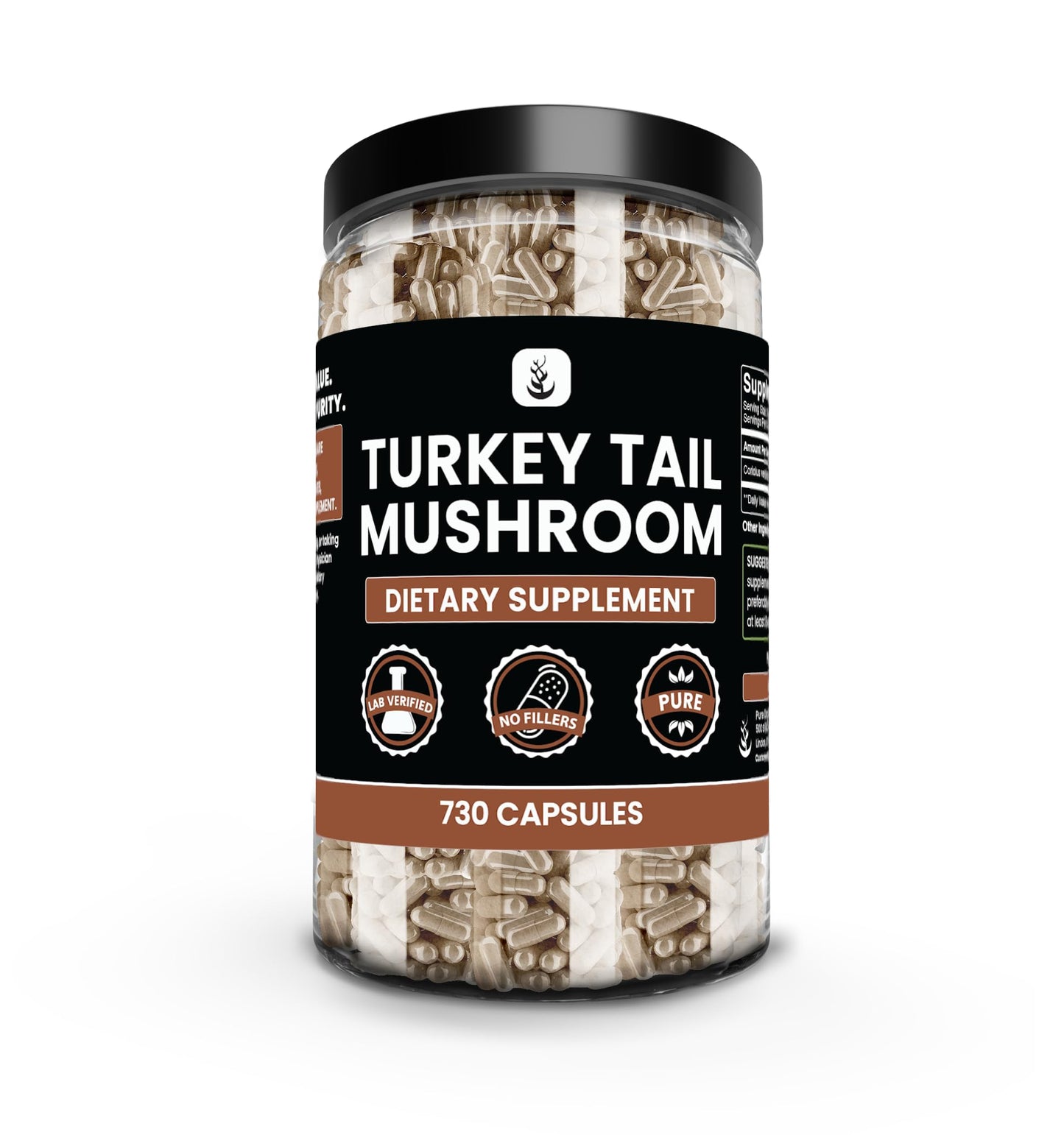 PURE ORIGINAL INGREDIENTS Turkey Tail Mushroom Capsule 1