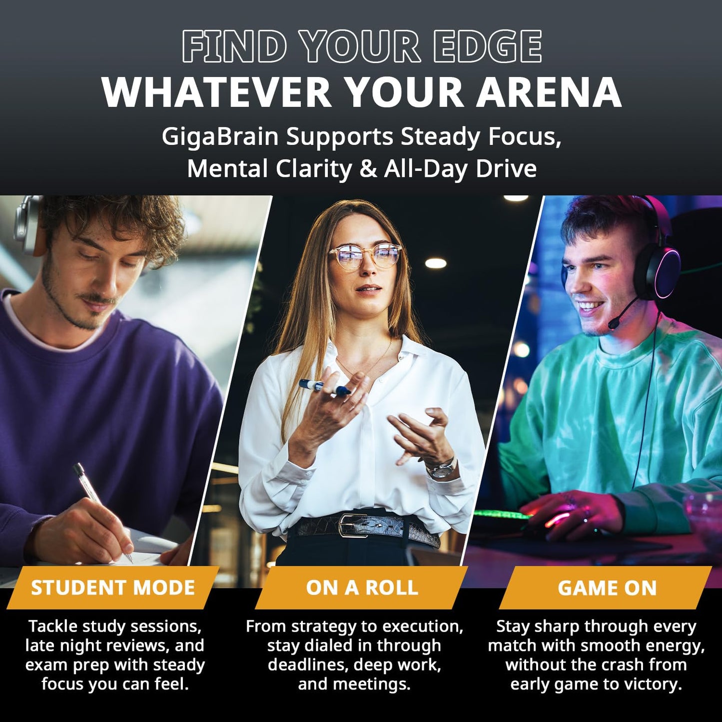Granite Supplements GigaBrain Nootropic Energy Powder Cereboost, Alpha-GPC & ElevATP 7.2 Ounce