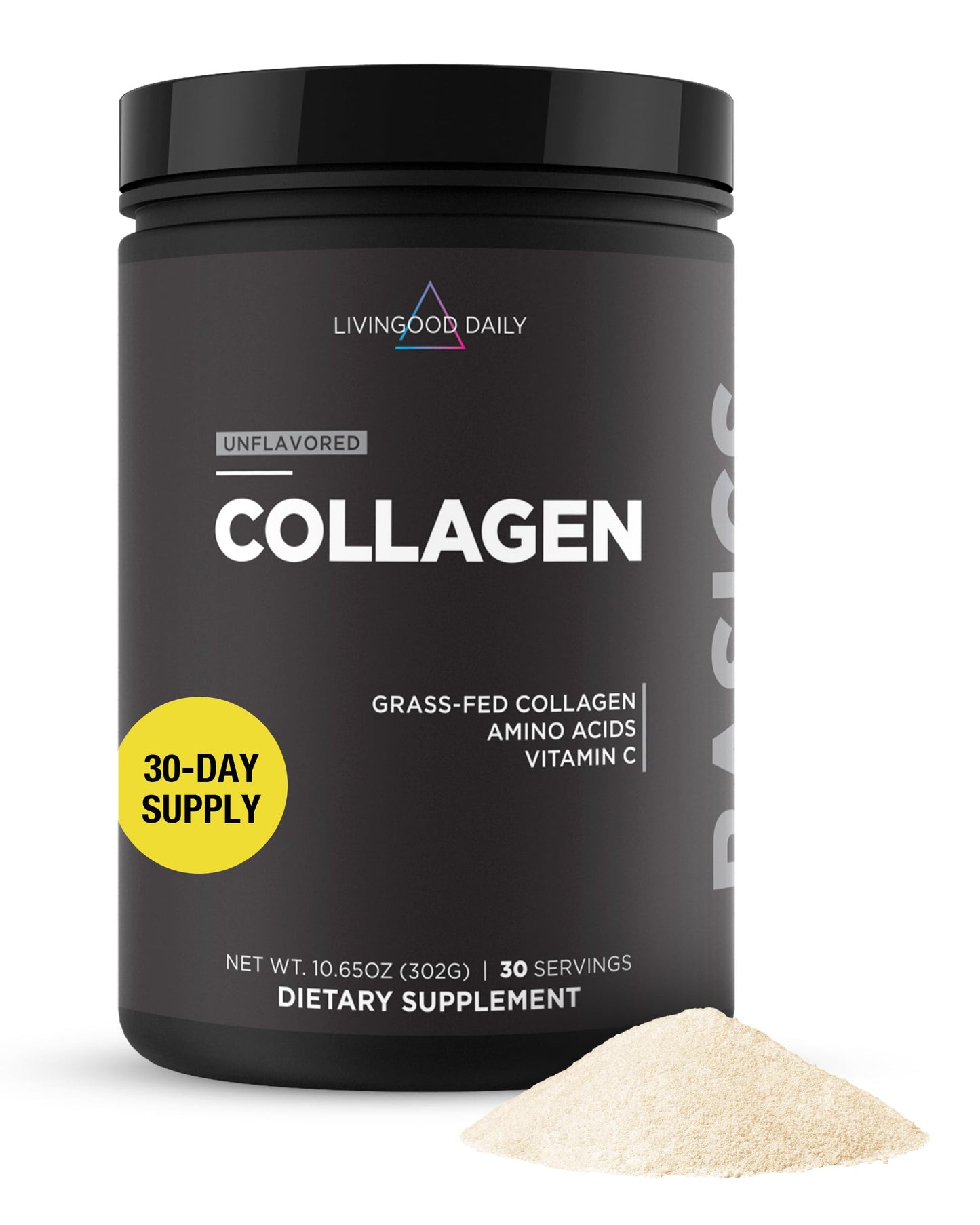 Livingood Daily Unflavored Collagen Peptides Powder Type I & III, 11.92 oz