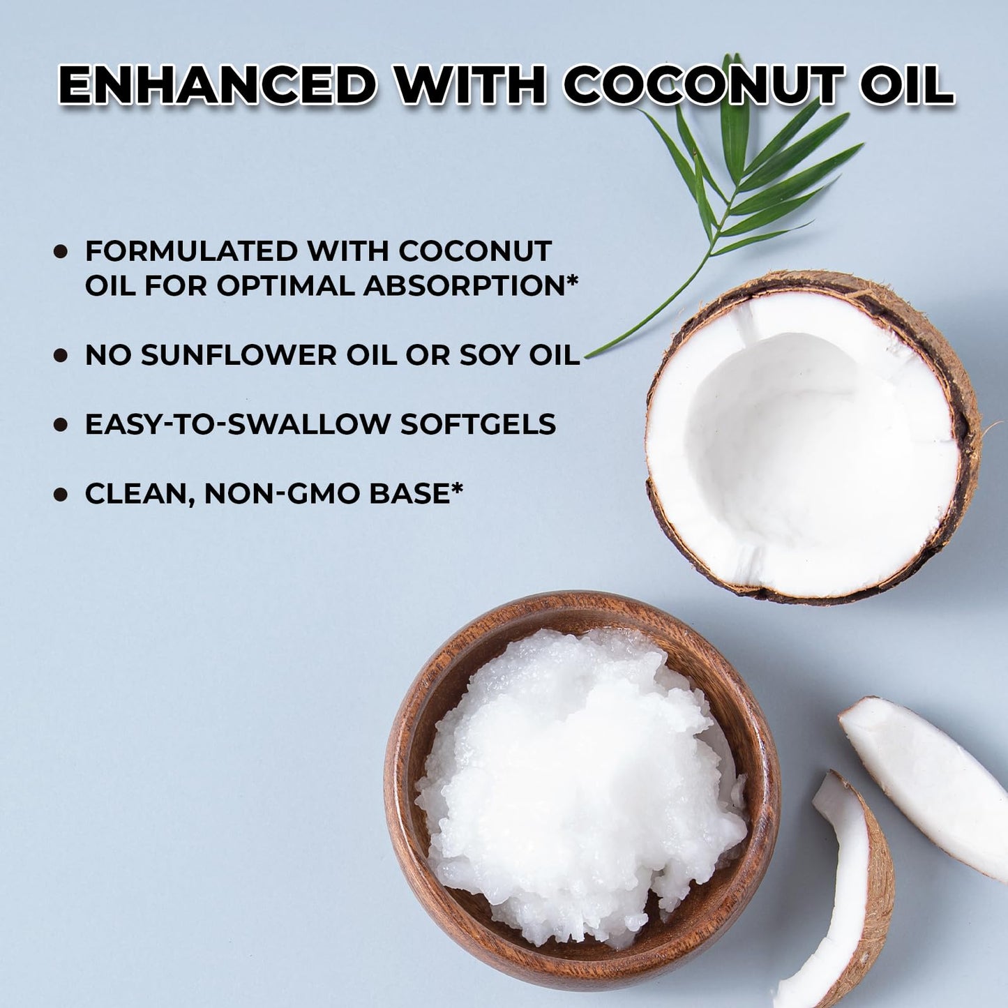 Inhale Vitamin D3 + K2 with Coconut Oil – 5000 IU D3 & 100 mcg MK7 K2 for Bone, Heart & Immune Support Softgels 120