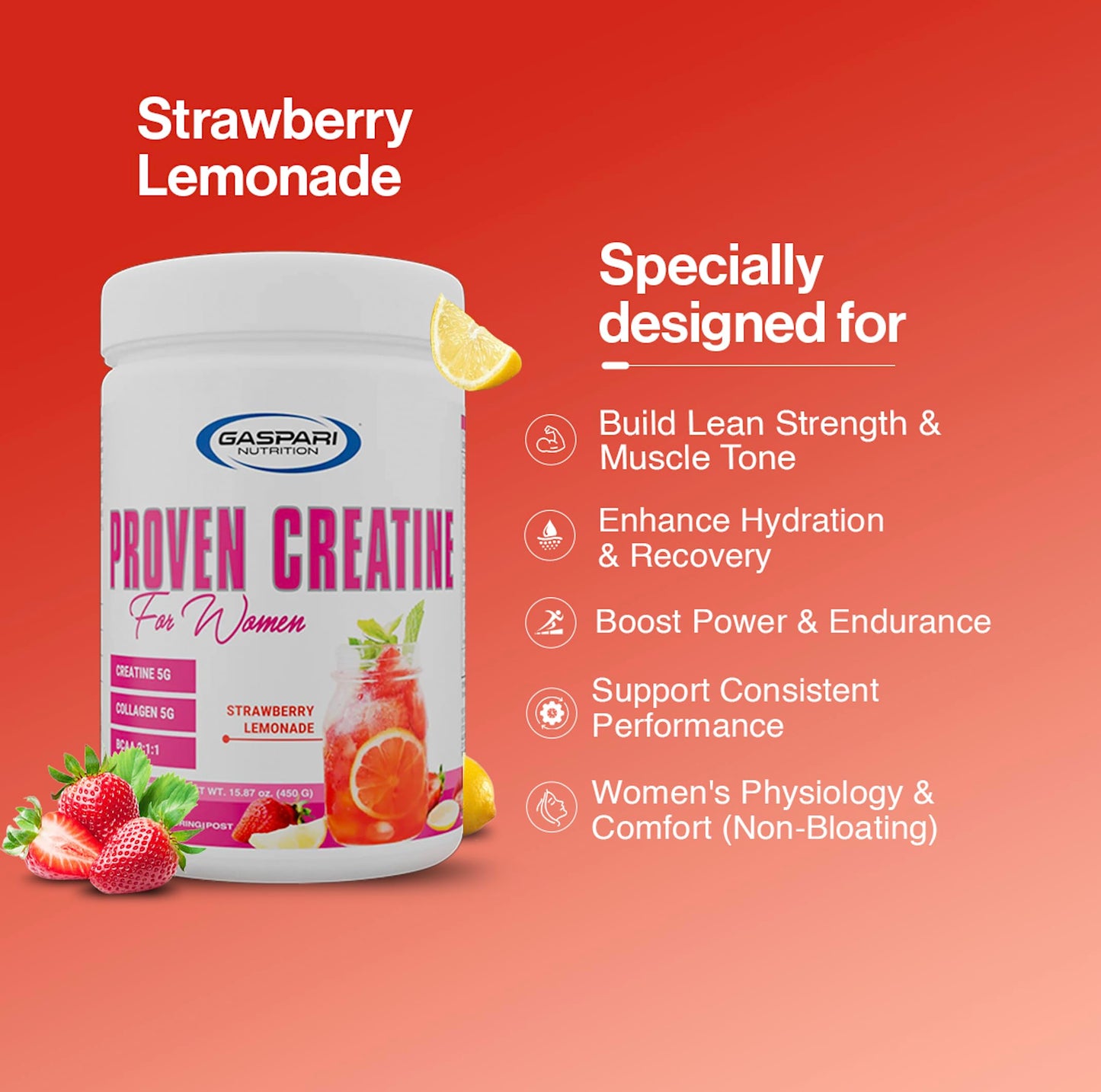 Gaspari Nutrition Proven Creatine for Women Powder 15.86 Ounce