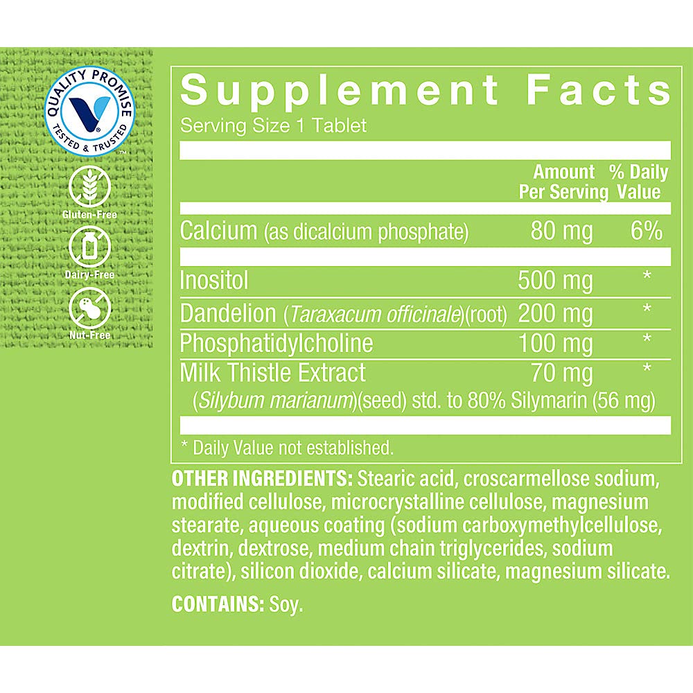 The Vitamin Shoppe Liver Support with Milk Thistle Tablets 100 Tablets
