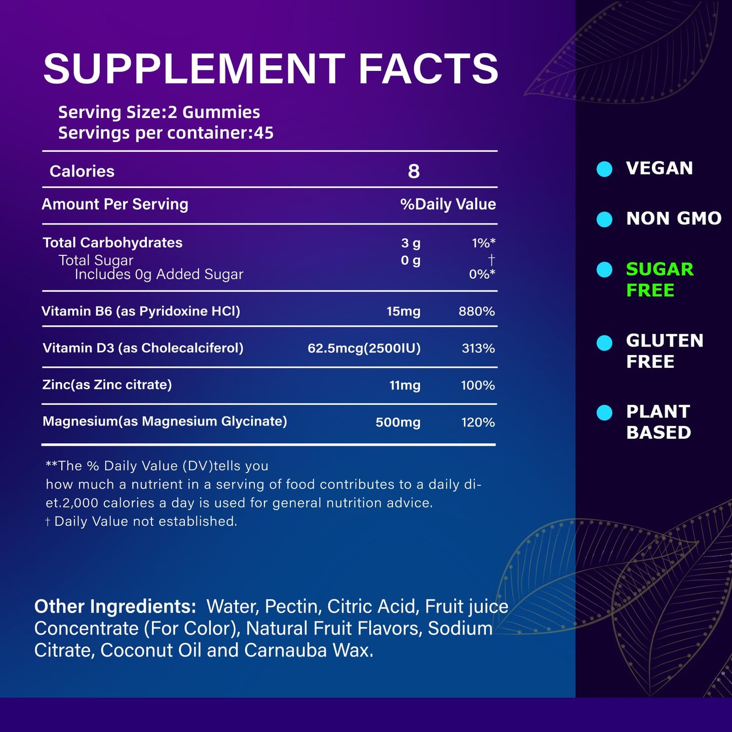 CABRHEART Magnesium Glycinate Gummies 500mg, 90 Count