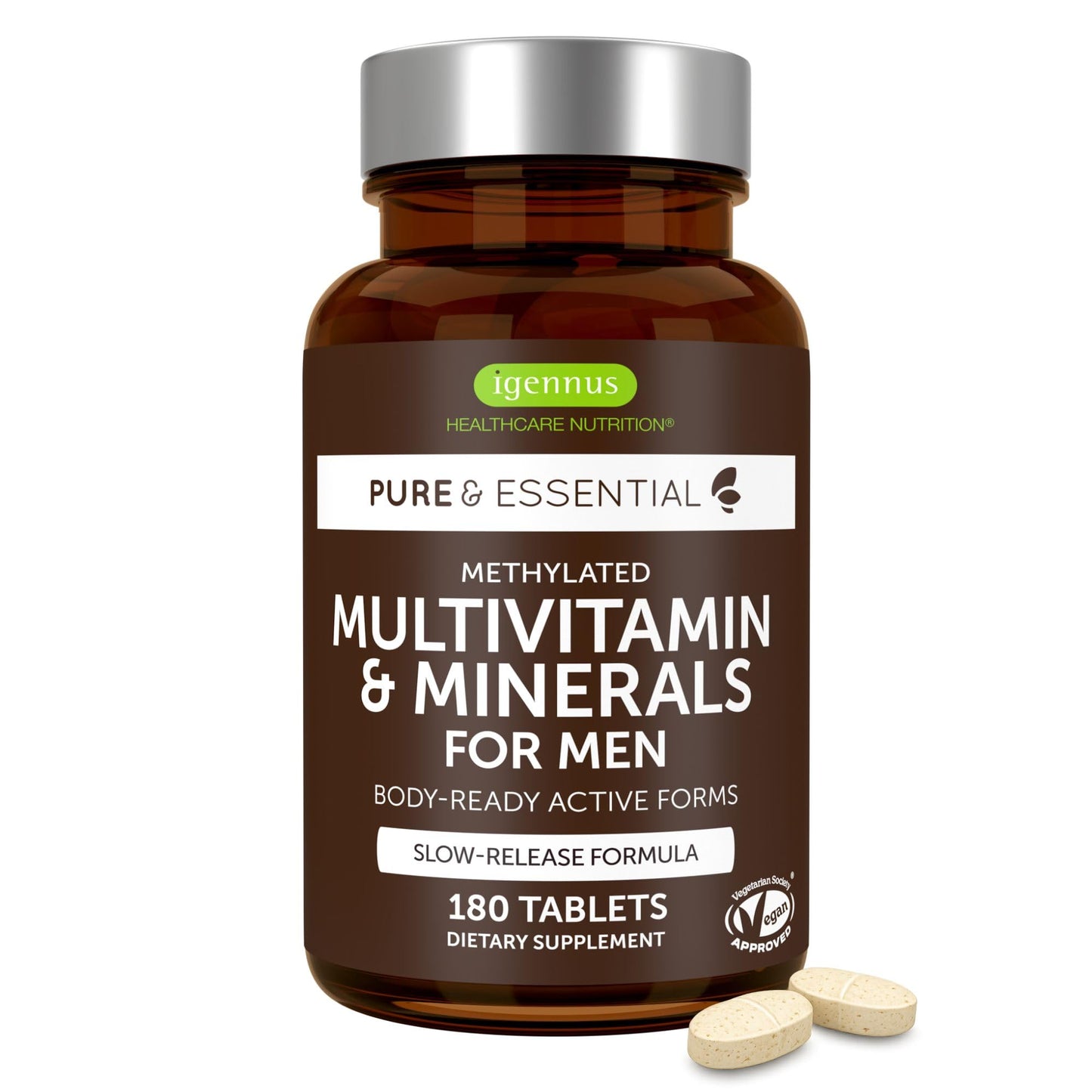 Igennus Healthcare Nutrition Methylated Multivitamin for Men with 22 Actives Tablet, 180 Tablets
