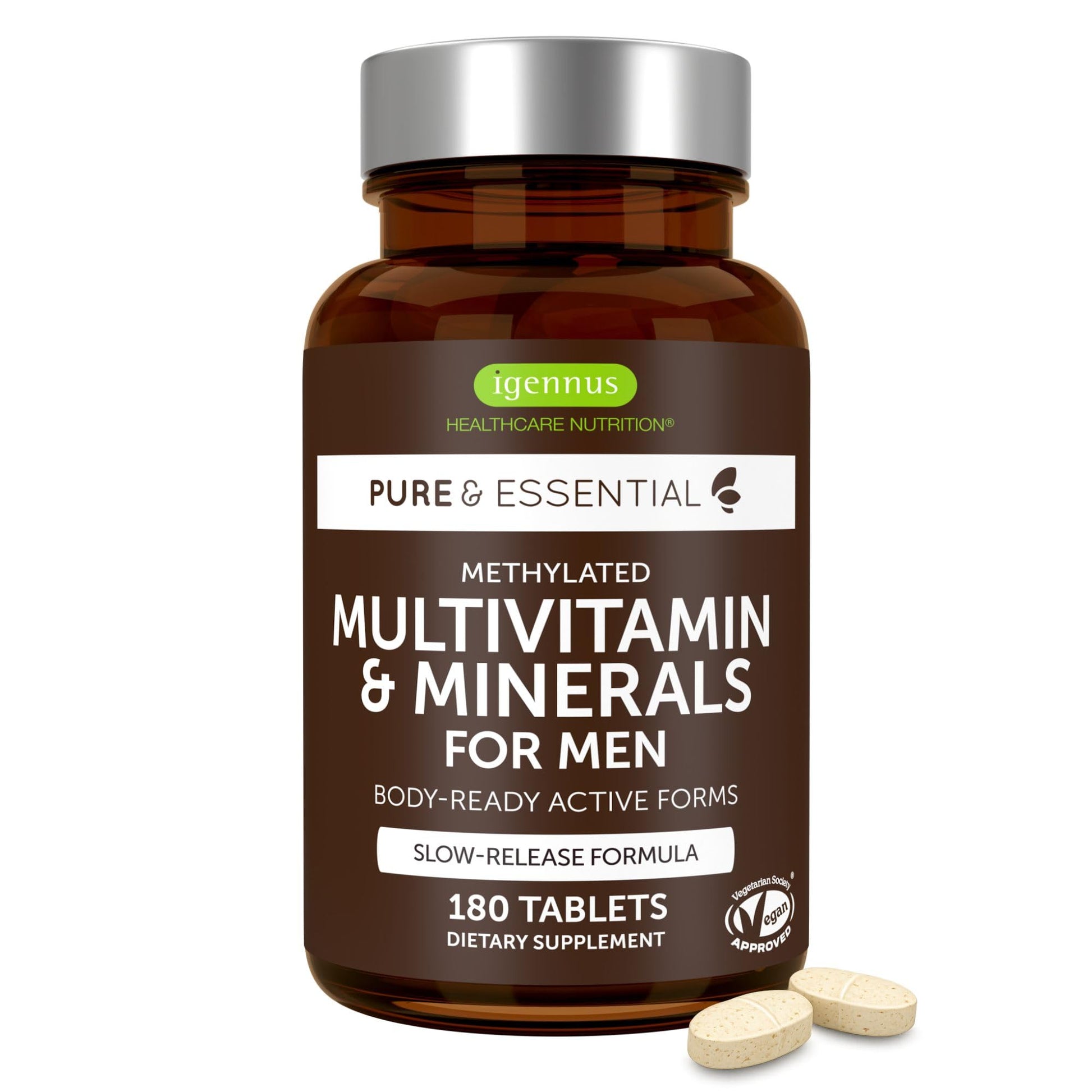 Igennus Healthcare Nutrition Methylated Multivitamin for Men with 22 Actives Tablet, 180 Tablets