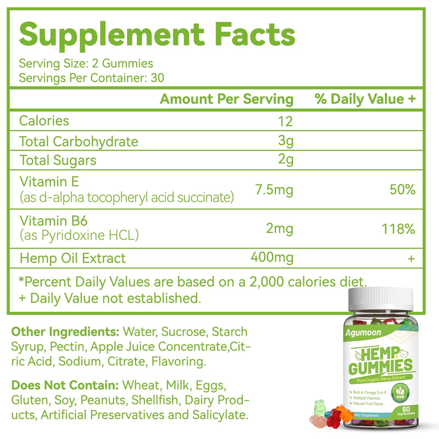 Agumoon Hemp Gummies Gummy 180 Count