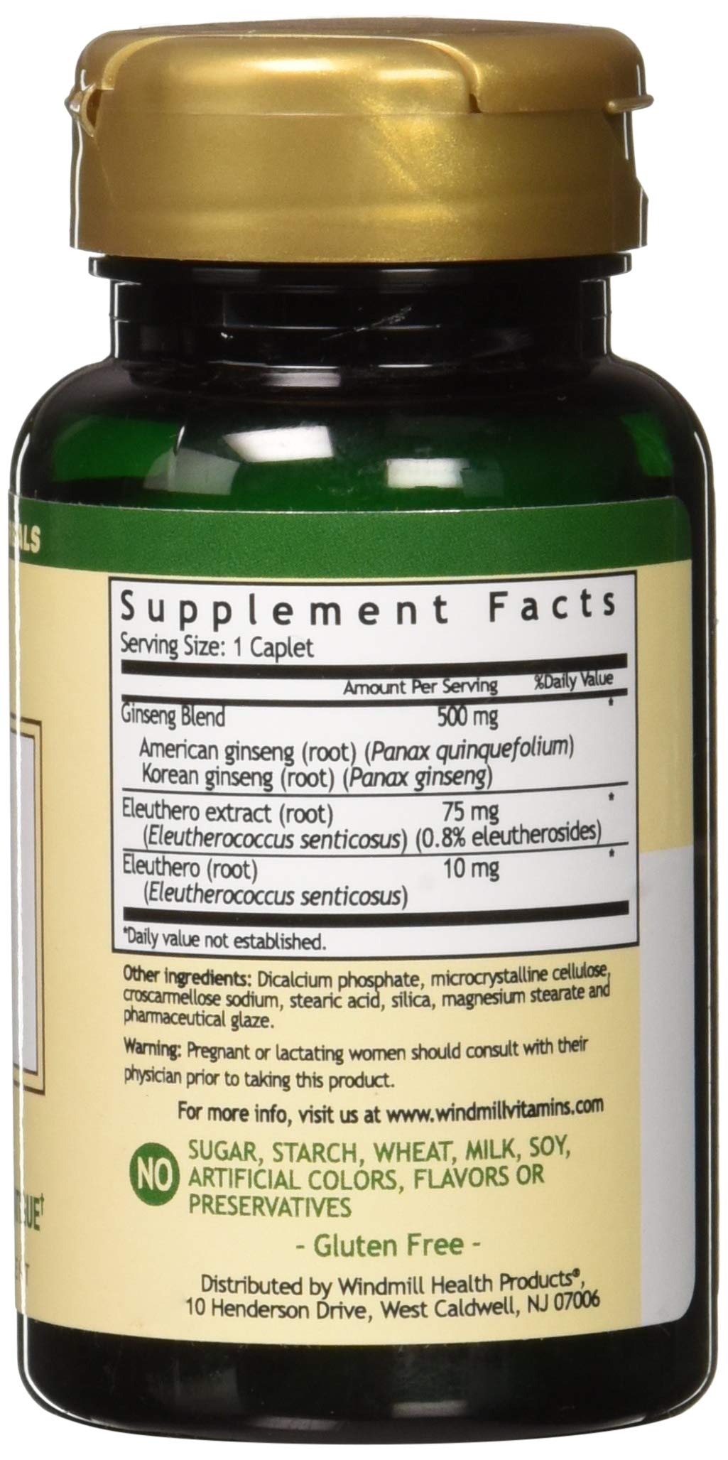 Windmill Ginseng 500 mg Extract Caplets 60